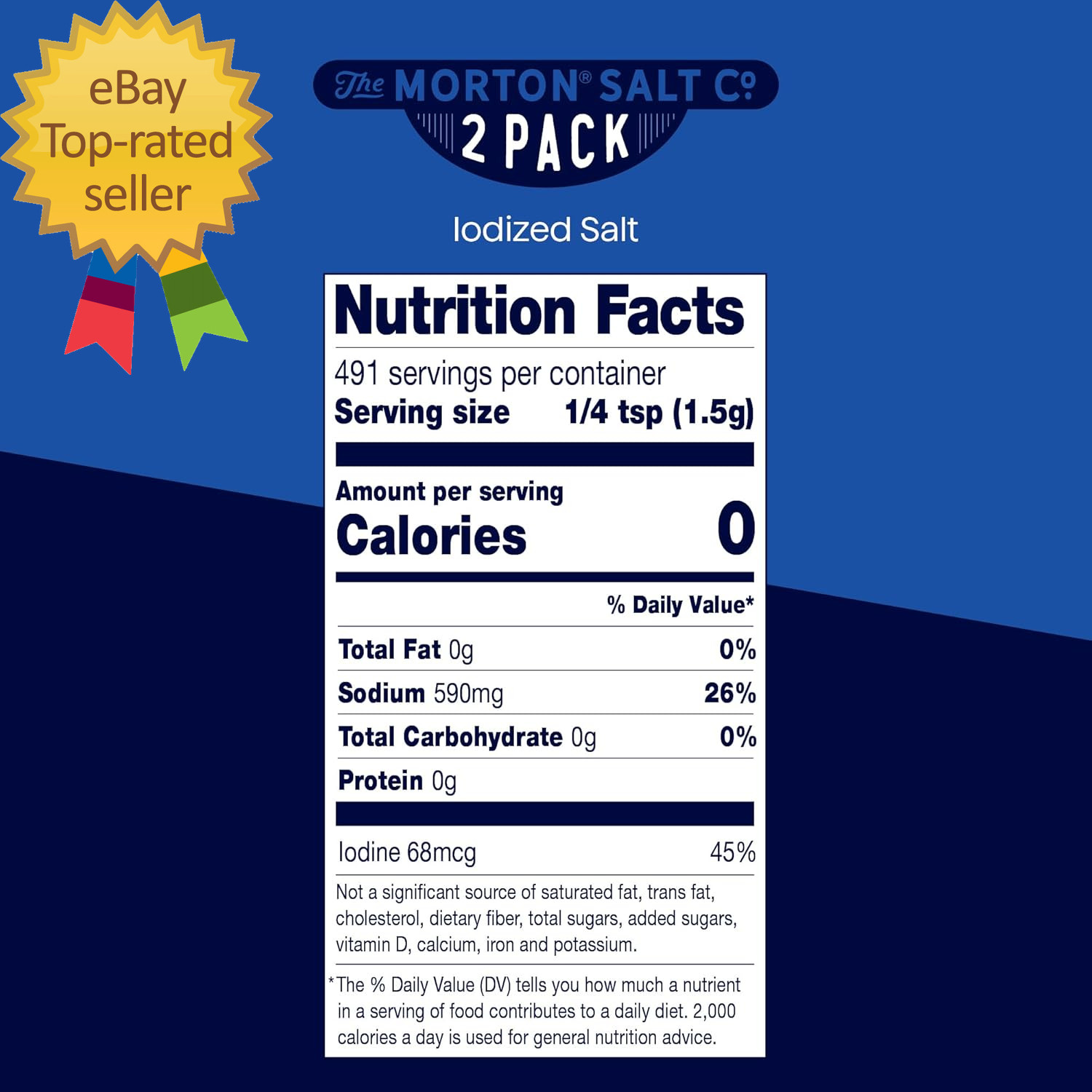 Iodized Salt All-Purpose (26 Oz) 2-Pack – All-Purpose Perfect for Cooking