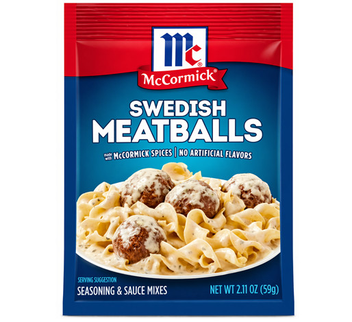 McCormick Swedish Meatballs Seasoning Mix (Pack of 6) 2.11 oz Packets