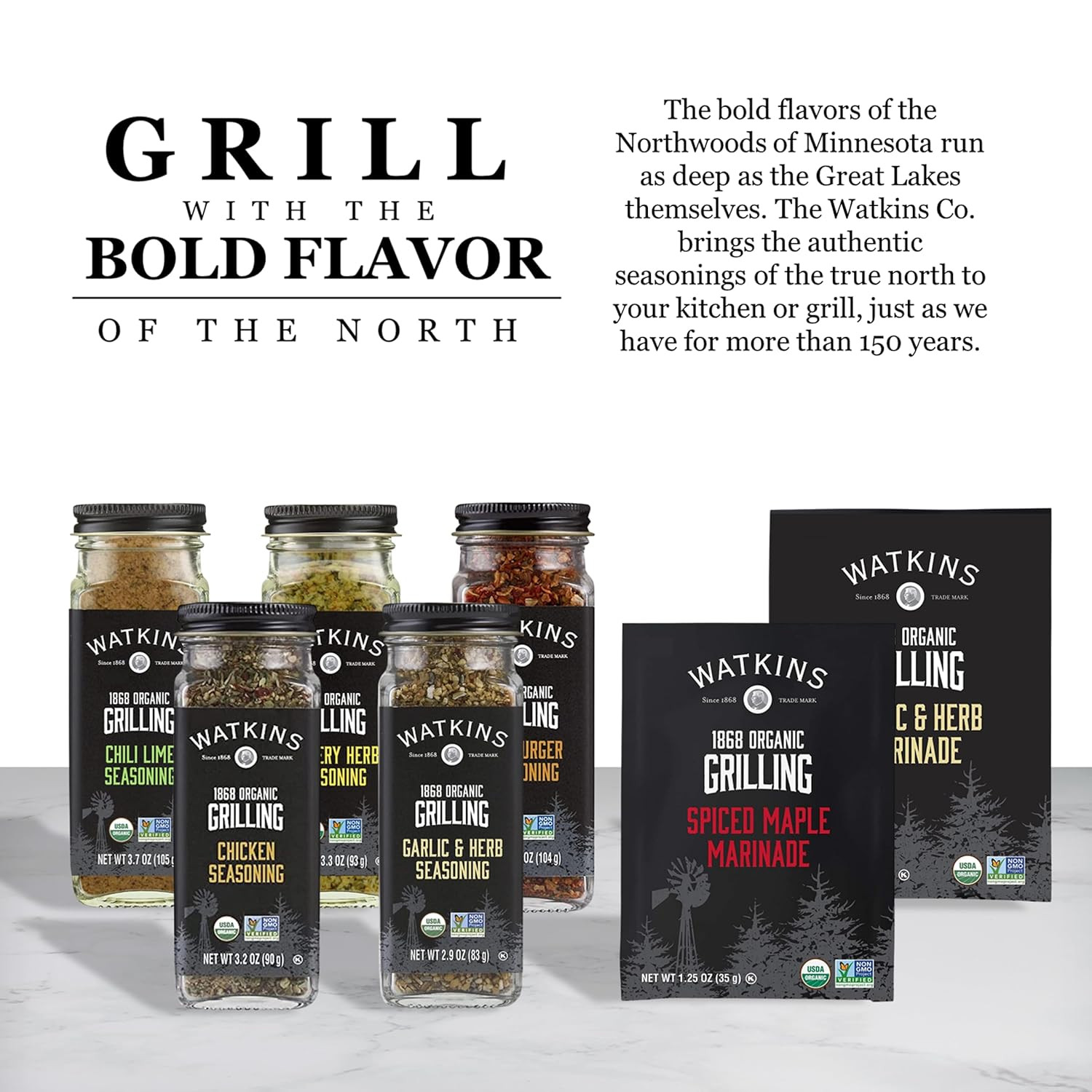 1868 Organic Grilling Hamburger Seasoning, 3.6 Oz (Pack of 3)
