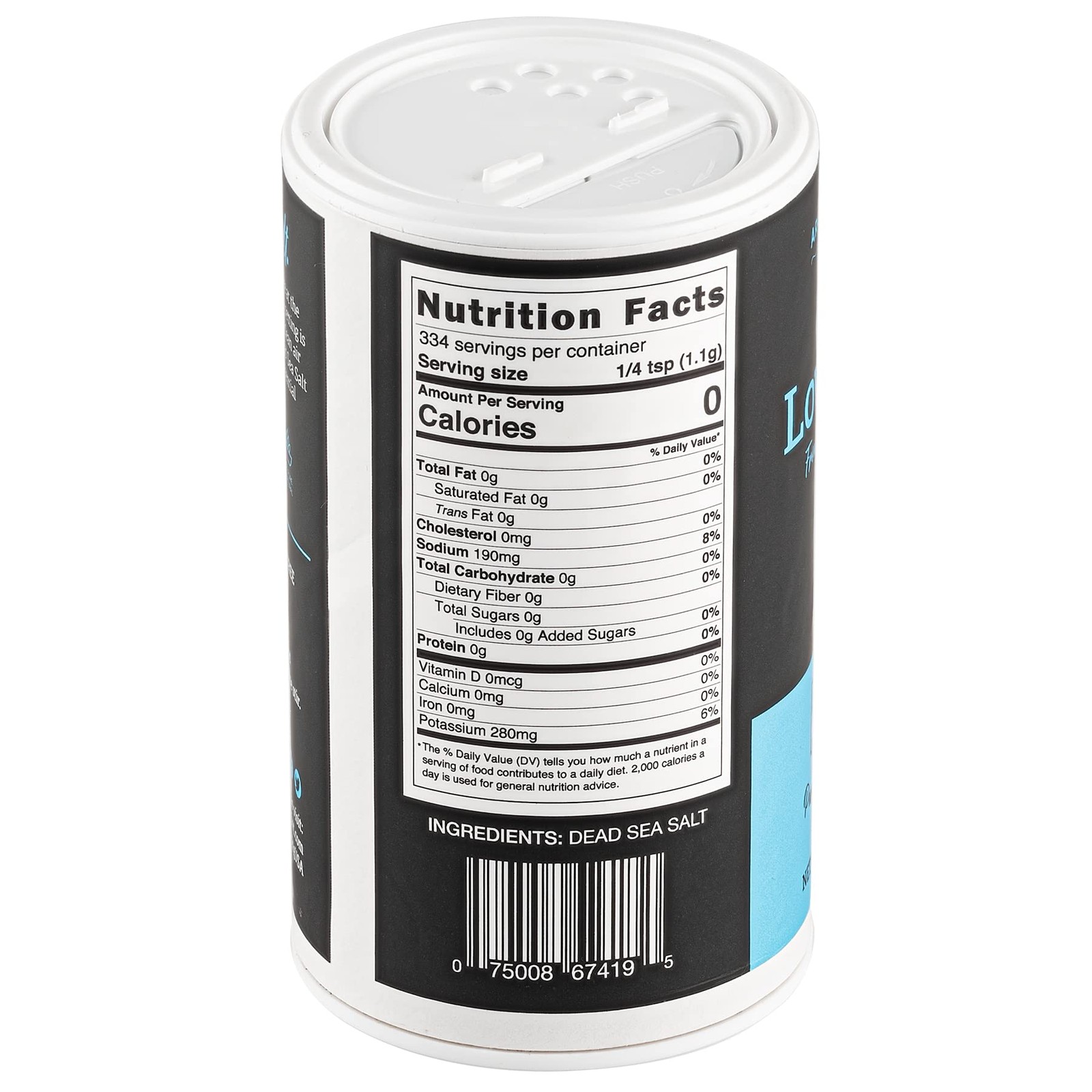 Natural Low Sodium Sea Salt Shaker 13 OZ – Fine Grain Potassium Chloride