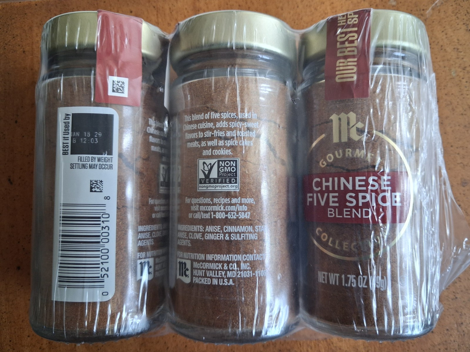 Chinese Five Spice Blend, McCormick’s Gourmet spice, 3bottles, FRESH (1.7 Oz ea)