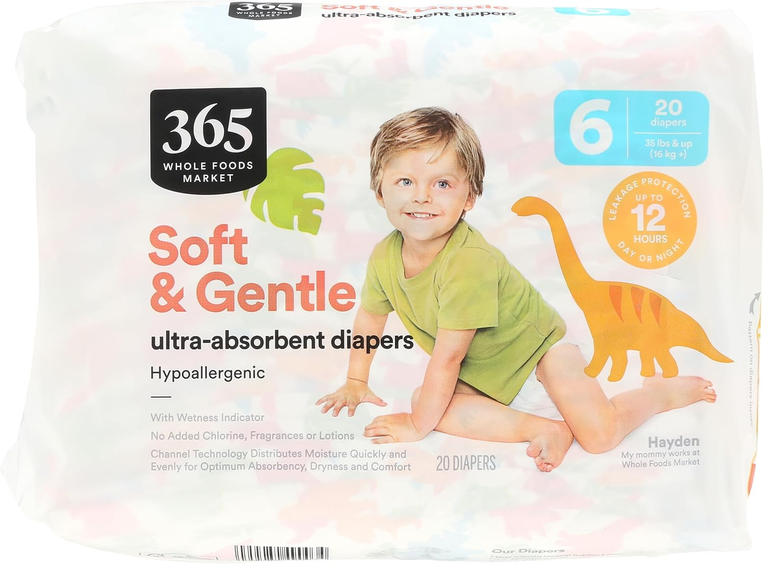 Soft & Gentle Size 6 Diapers Wetness Indicator Ultra Absorbent 20 Count