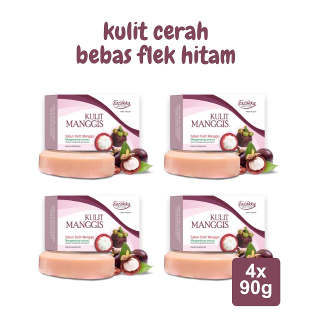 Mangosteen skin soap 4x90g herbal bath bar bundle bright aroma