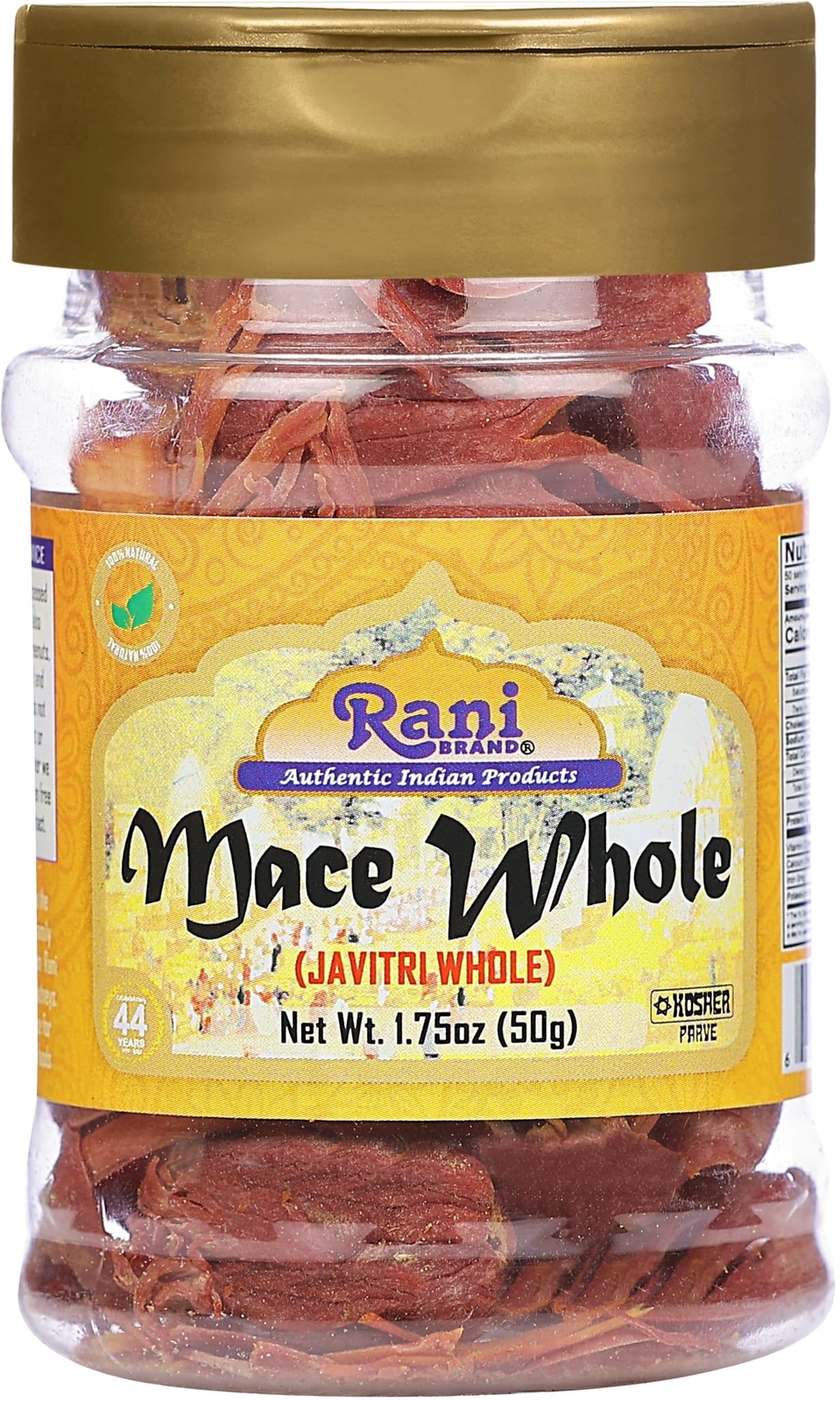 Rani Mace Whole (Javathri), Spice 1.75oz (50g) PET Jar