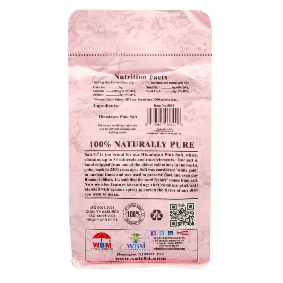 Himalayan Pink Salt Fine Grain Salt 84-Kosher Certified NON GMO Vegan 2 Bags=2lb