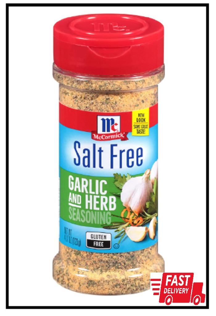 McCormick Salt Free Garlic and Herb Seasoning, 4.37 oz Free Delivery (Pack of 1)