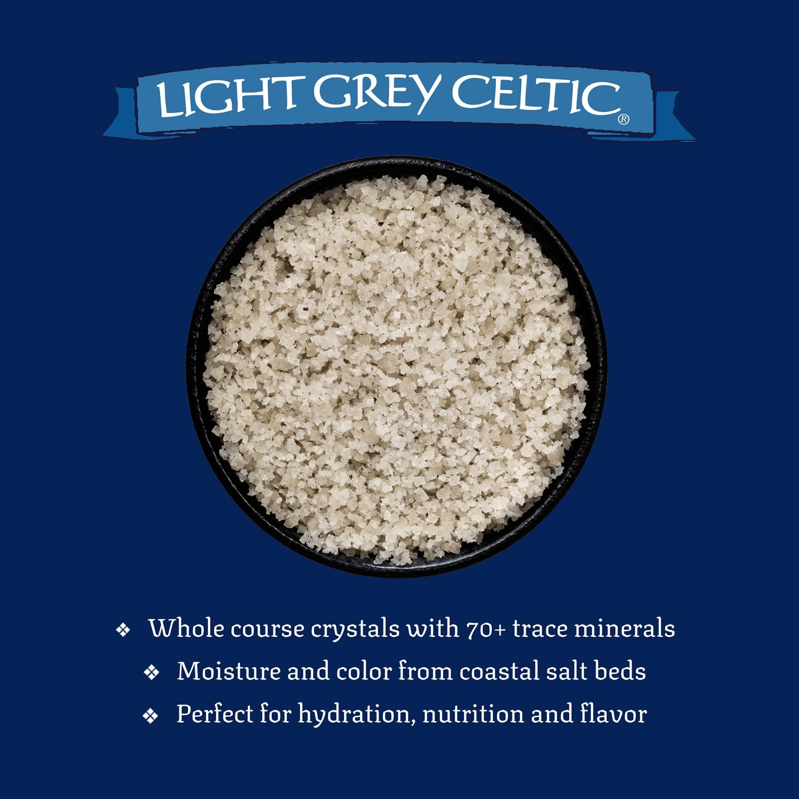 Unrefined Light Grey Coarse Sea Salt – 70+ Trace Minerals, 5 lb Pouch for Cookin