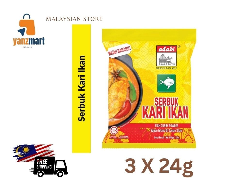 Adabi – Fish Curry Powder Spices (Serbuk Kari Ikan) 24 gram x 3 Pcs