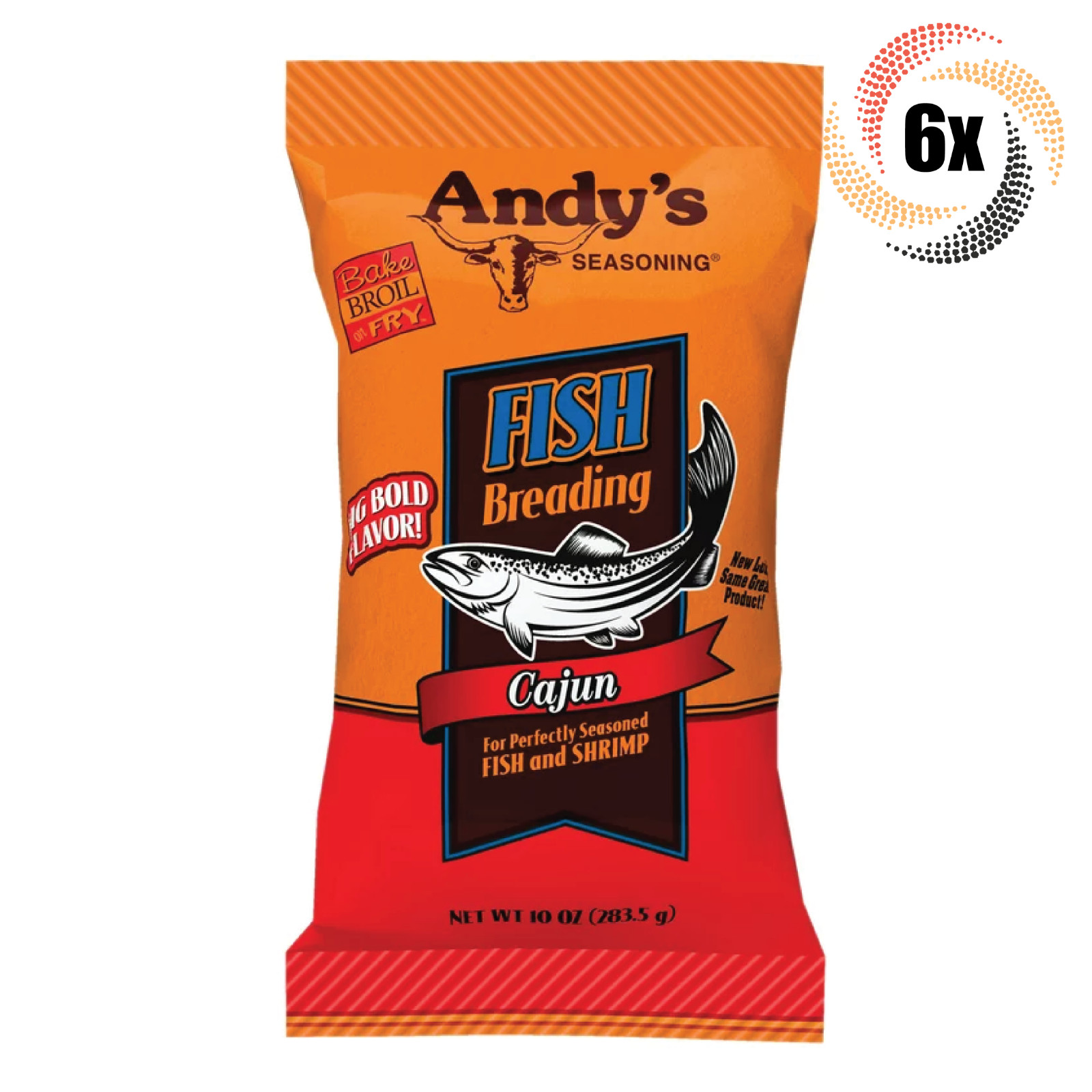 6x Bags Andy’s Seasoning Cajun Fish & Shrimp Breading | 10oz | Fast Shipping