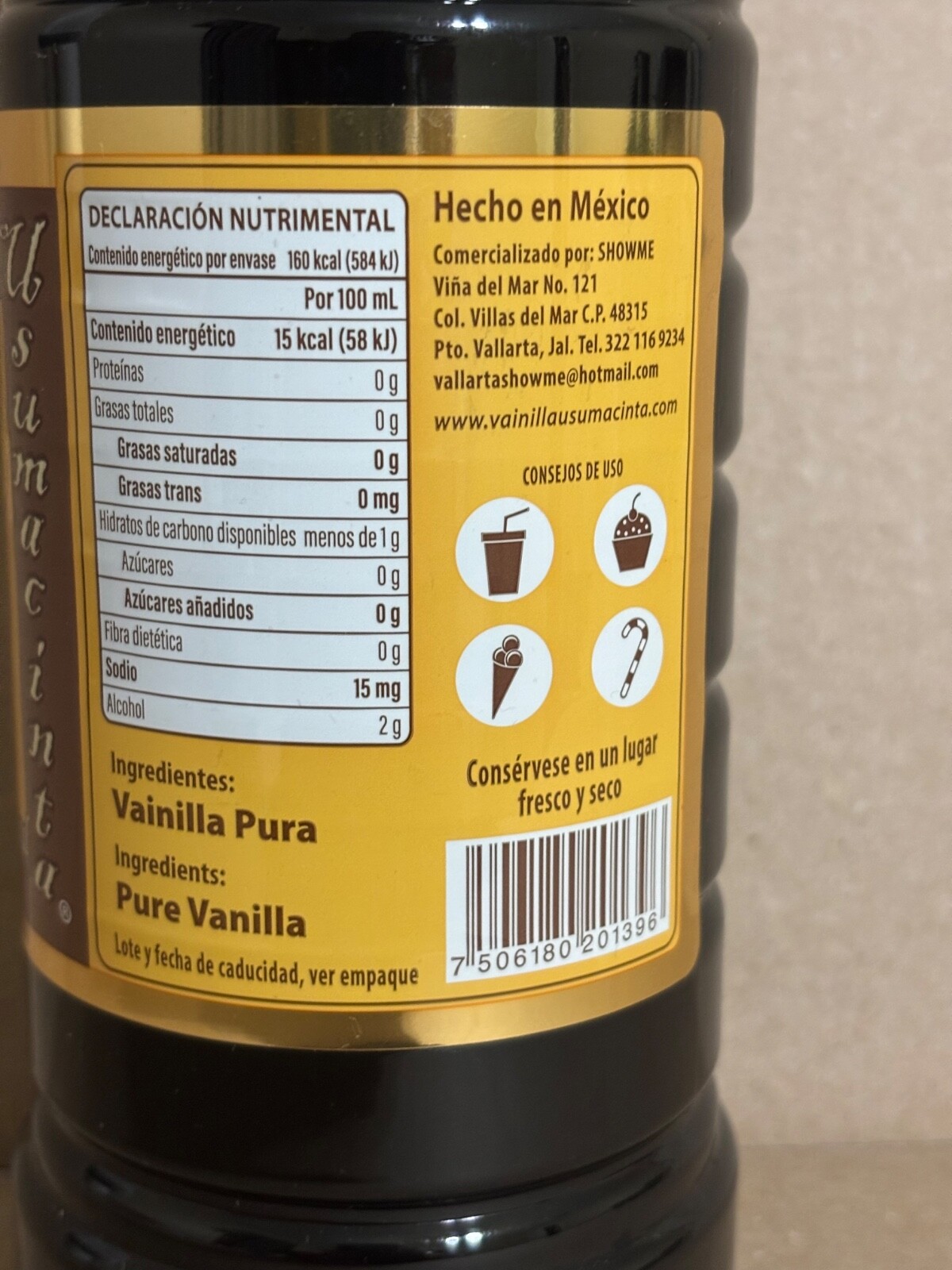 1 Bottle Usumacinta Mexican Vanilla 33 Ounces Dark Pure not a Blend