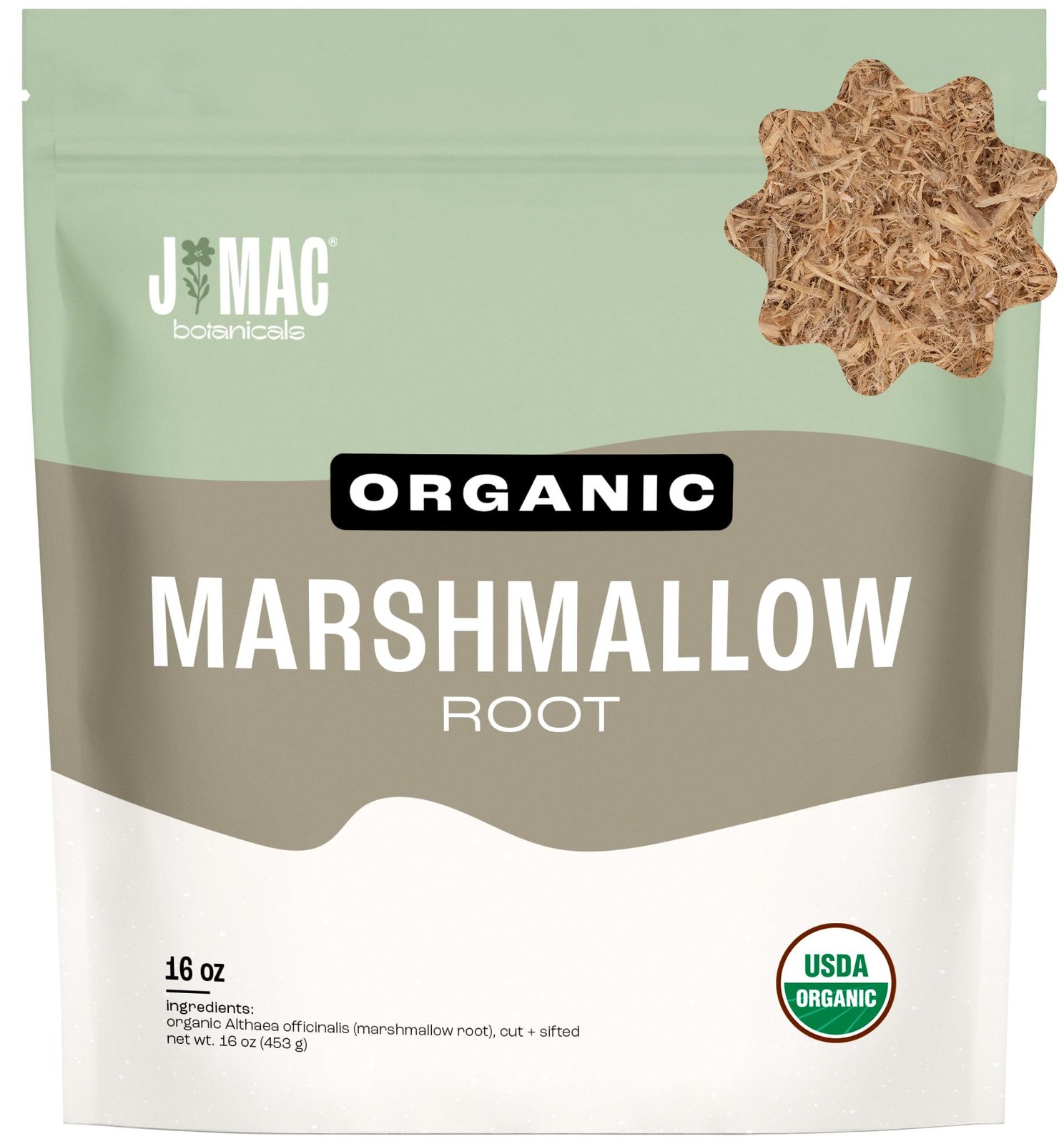 J Mac Botanicals Organic Marshmallow Root Herb Tea 16 Ounce (Pack of 1)