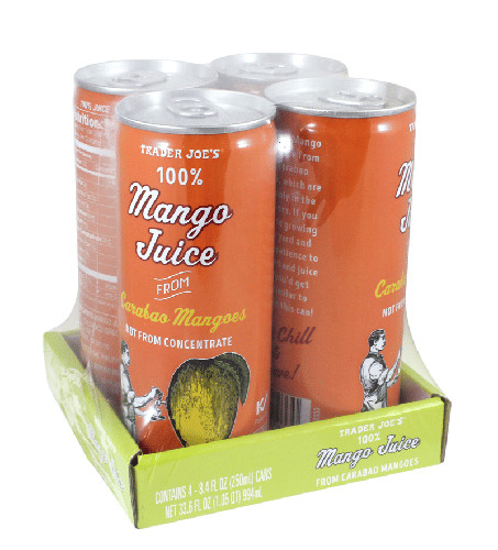 Trader Joe’s 100% Mango Juice from Carabao Mangoes 8.45 Fl Oz – Pack of 3