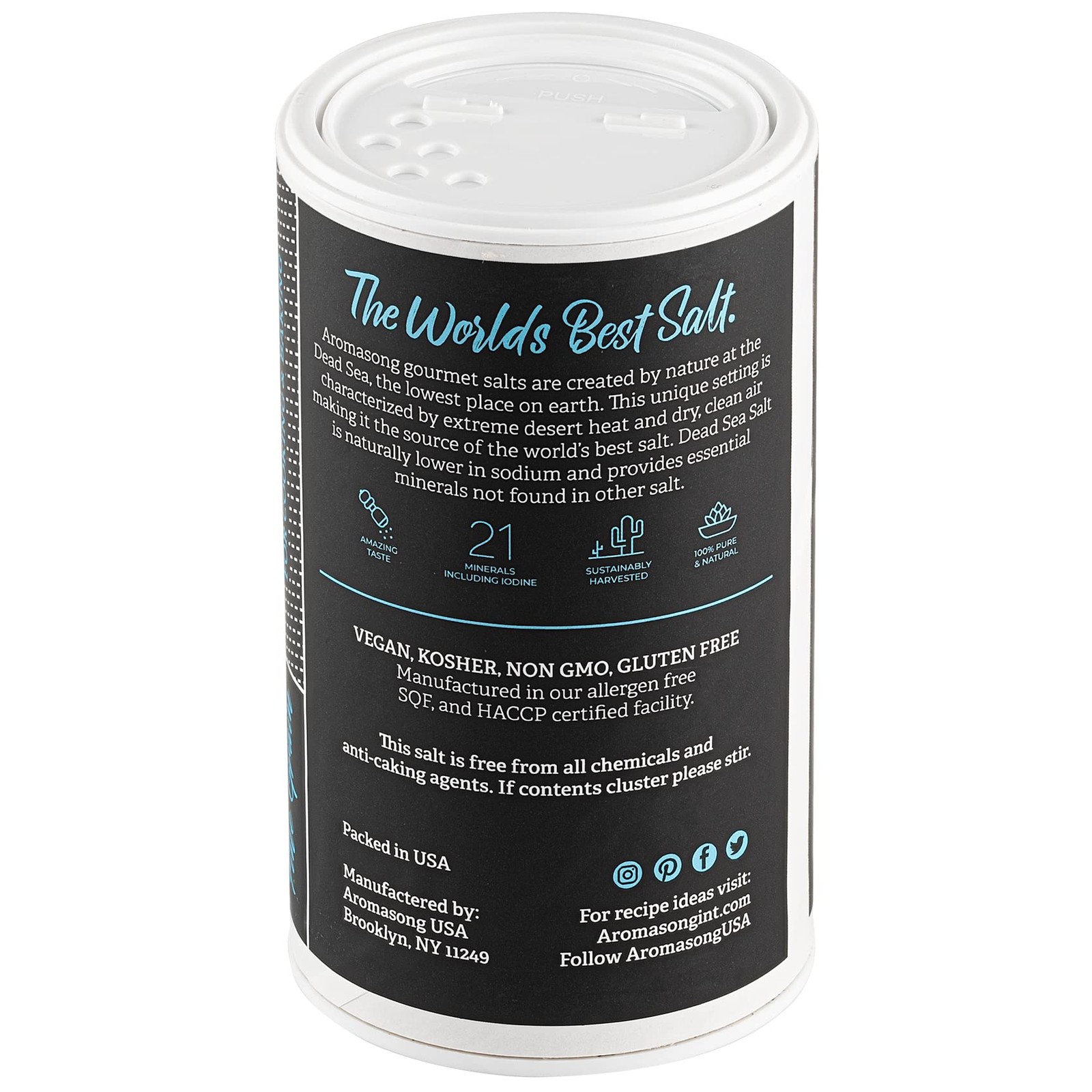 Natural Low Sodium Sea Salt Shaker 13 OZ – Fine Grain Potassium Chloride