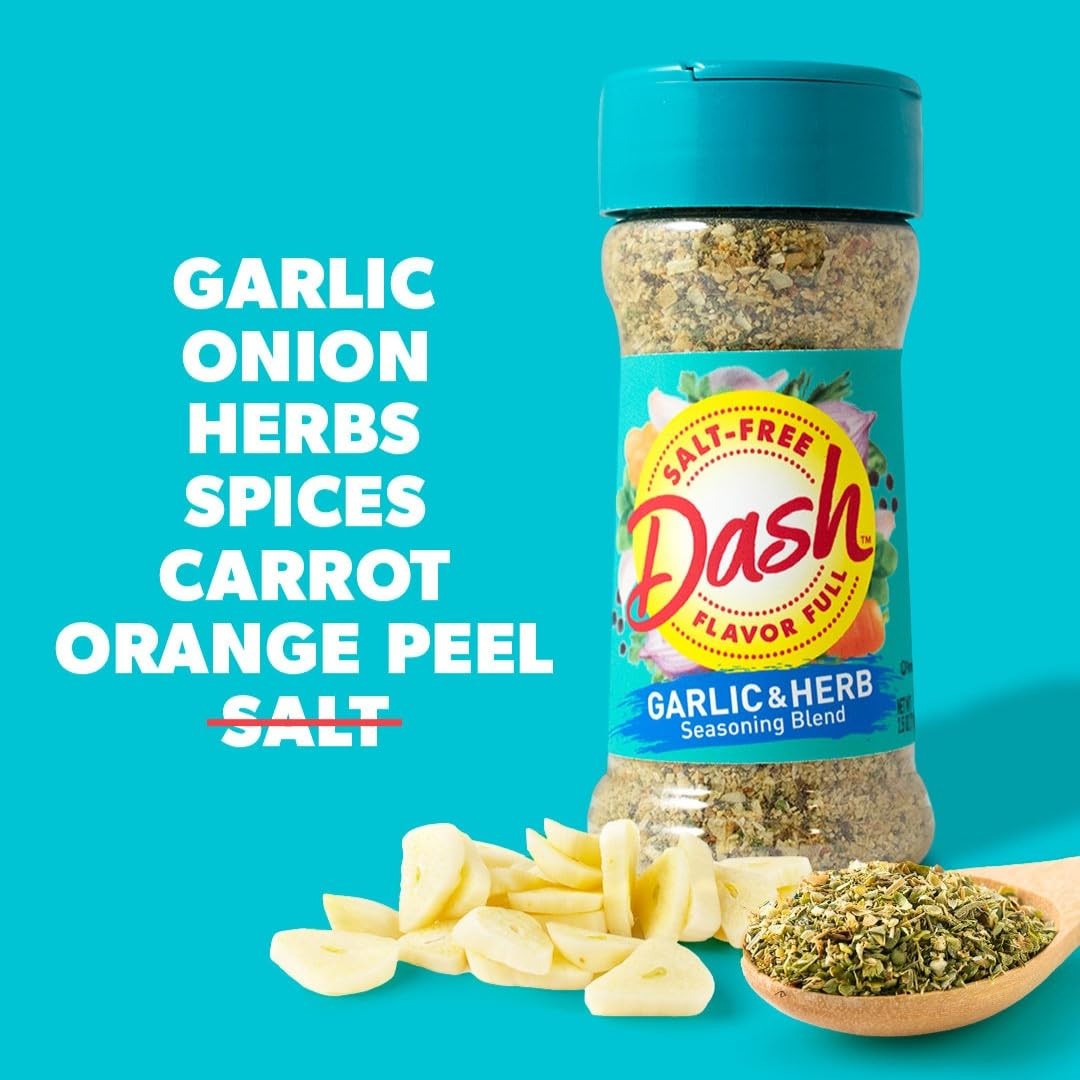 Salt-Free Seasoning Blend, Garlic & Herb, 2.5 Ounce – Bold Flavor for Meats