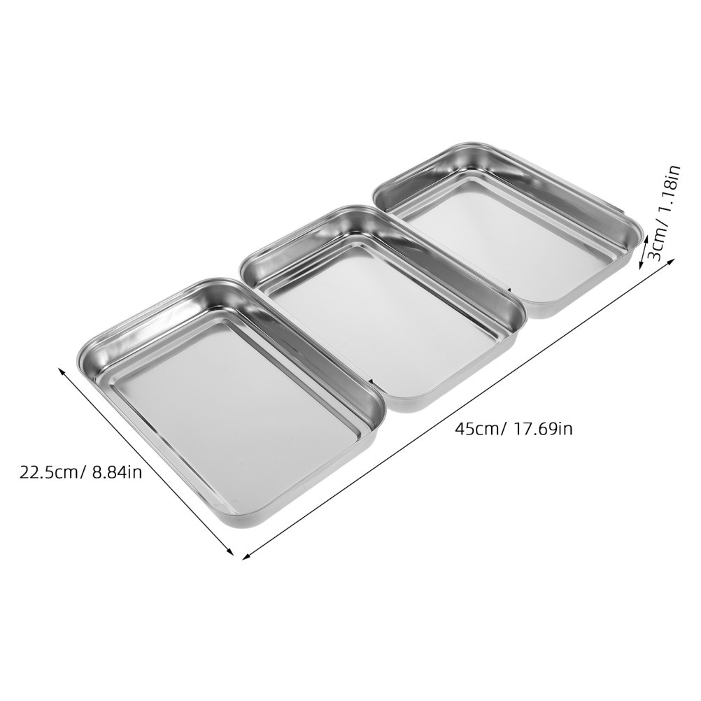 Breadcrumb Tray Set Chicken Breading Trays Food Coating Stainless Steel