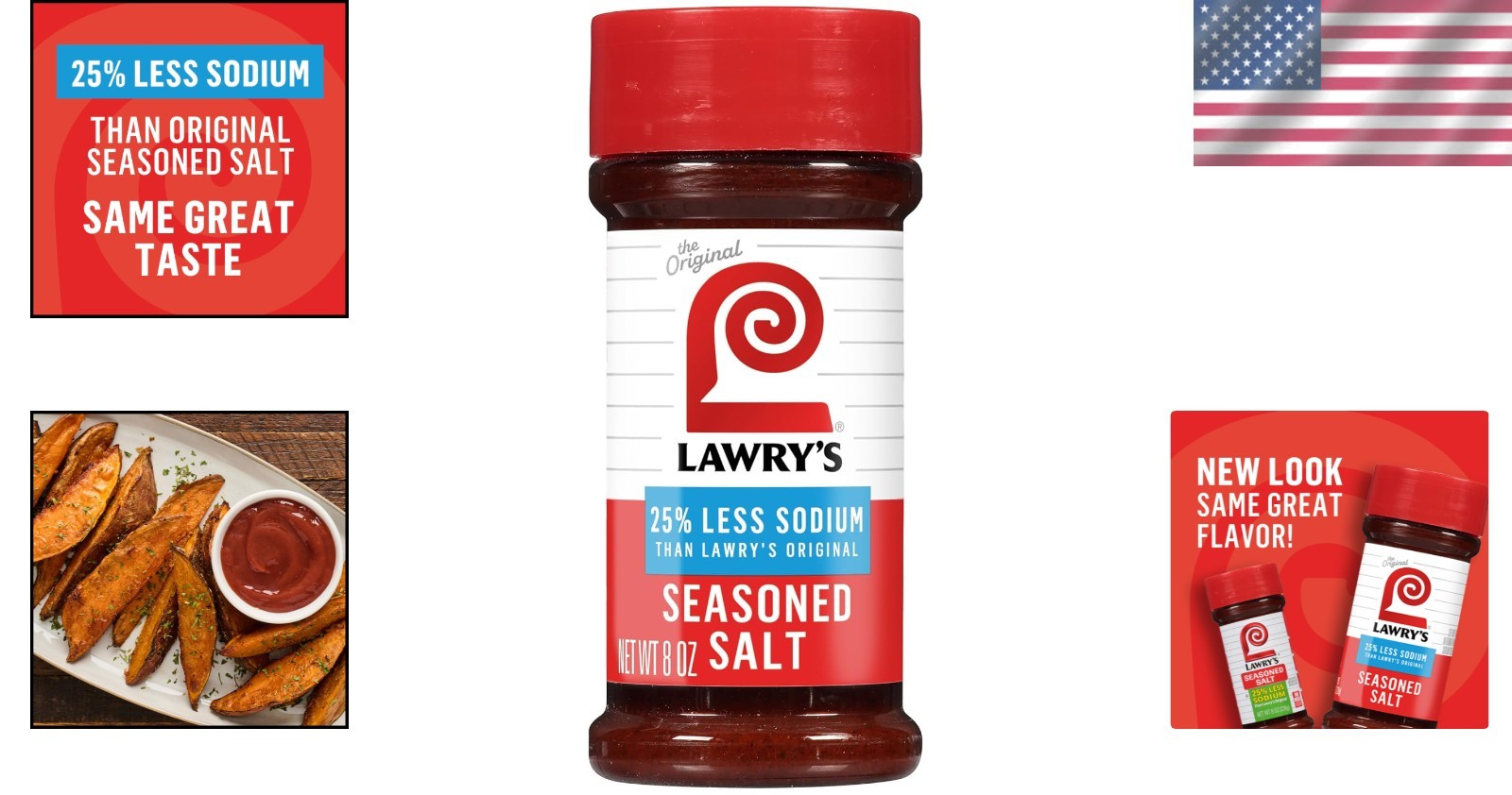 Savory Lawry’s Seasoned Salt, 8 oz – 25% Less Sodium, Ideal for Everyday Cooking