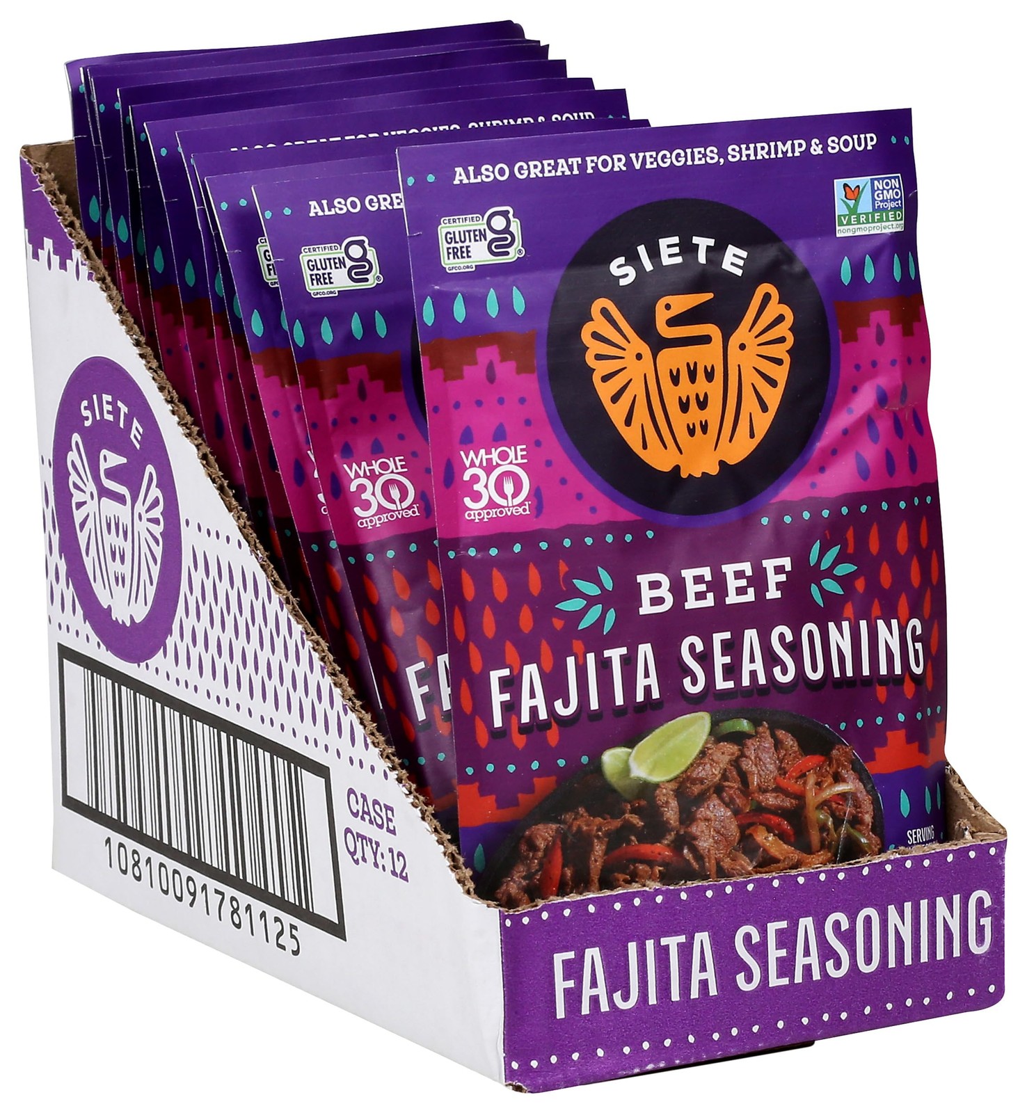 (Pack of 12) Siete Seasoning Beef Fajita Spice Blend Natural Grocery 1 Oz
