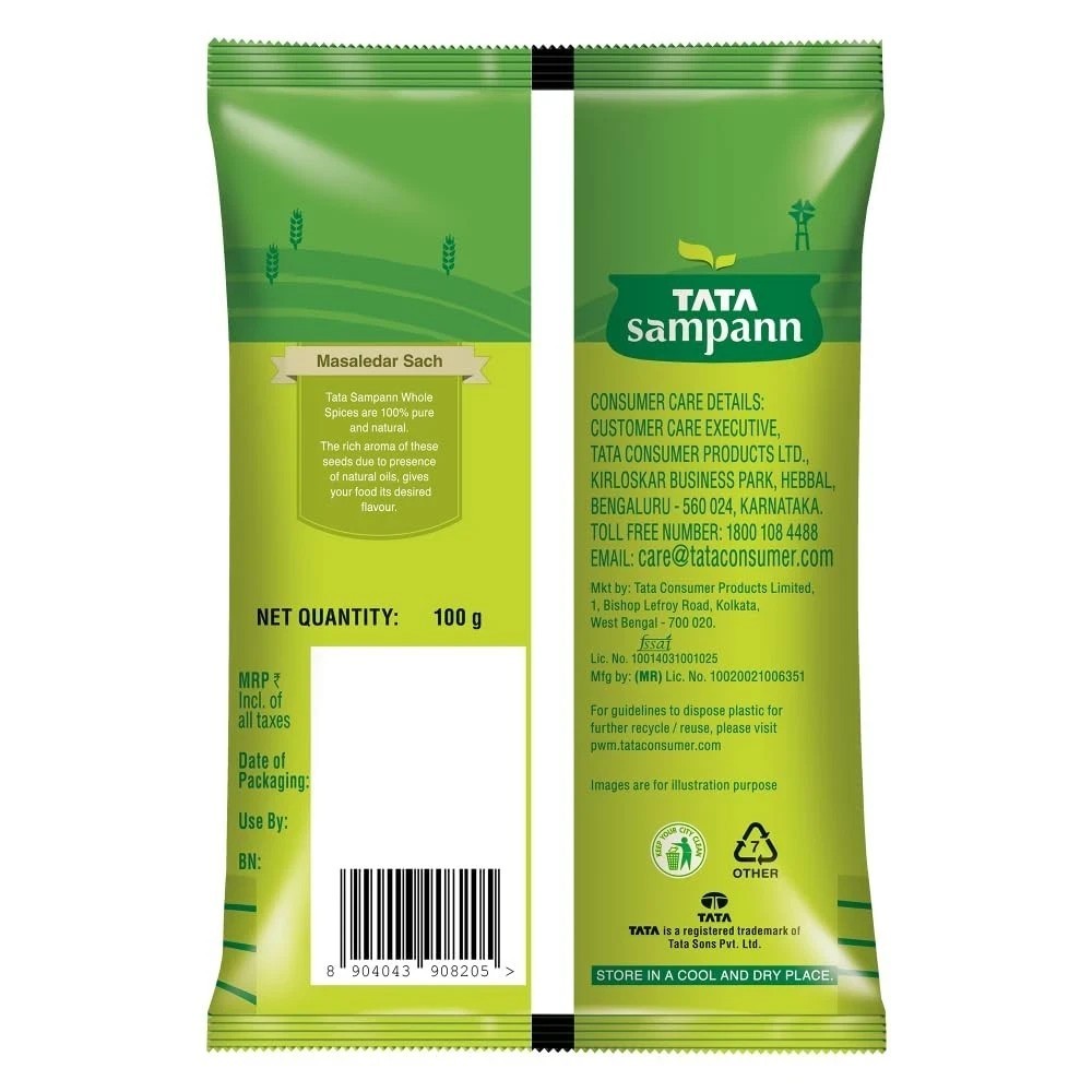 Tata Sampann Fennel Seed (Saunf), Whole Spices, Rich Aroma 100g (Pack of 2) R192