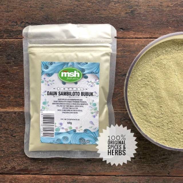 Sambiloto Leaf Powder 50g bitter Indonesian herbal ingredient
