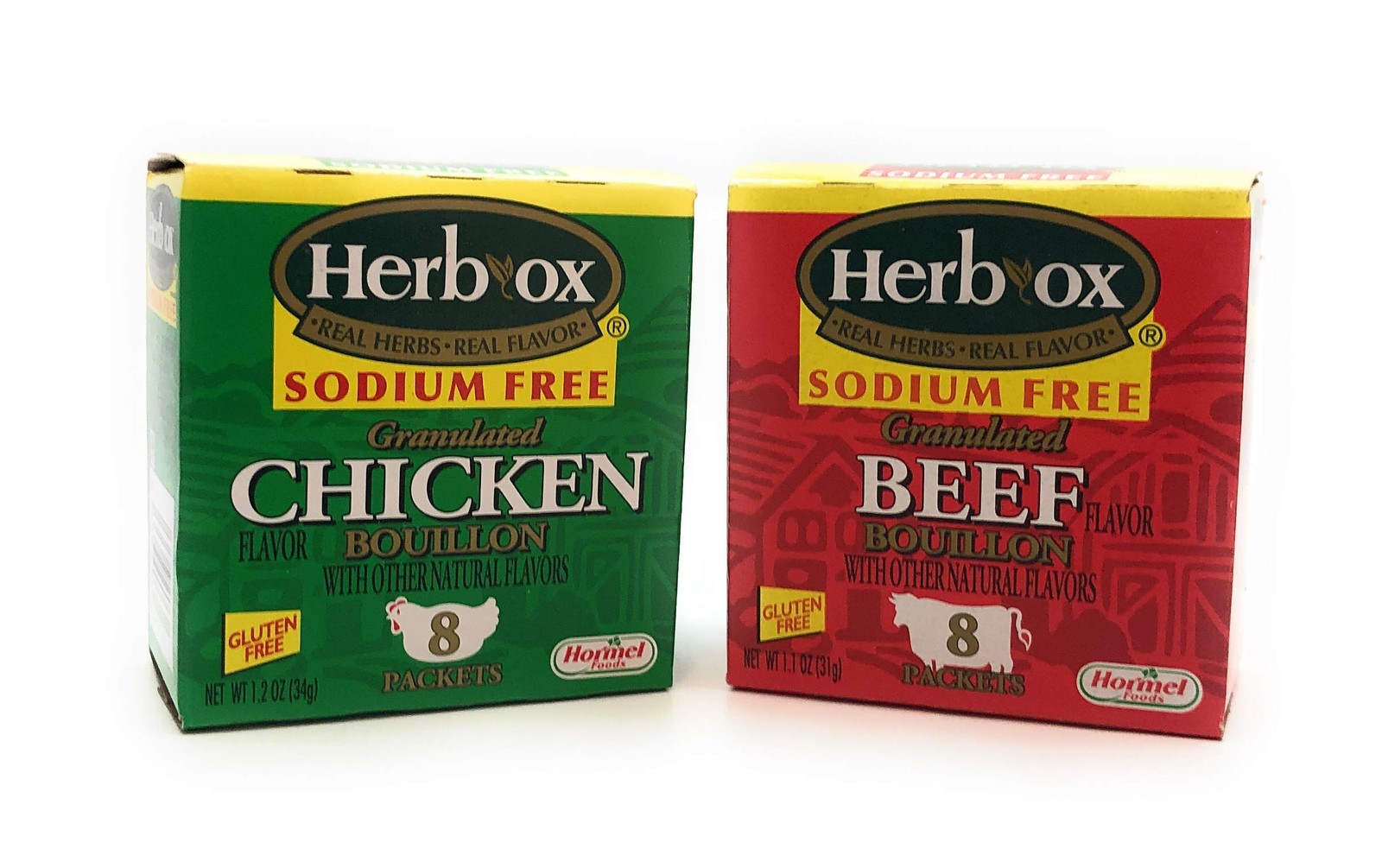 Herb-Ox Sodium Free Bouillon Bundle, Beef and Chicken, 16 16 Piece Assortment