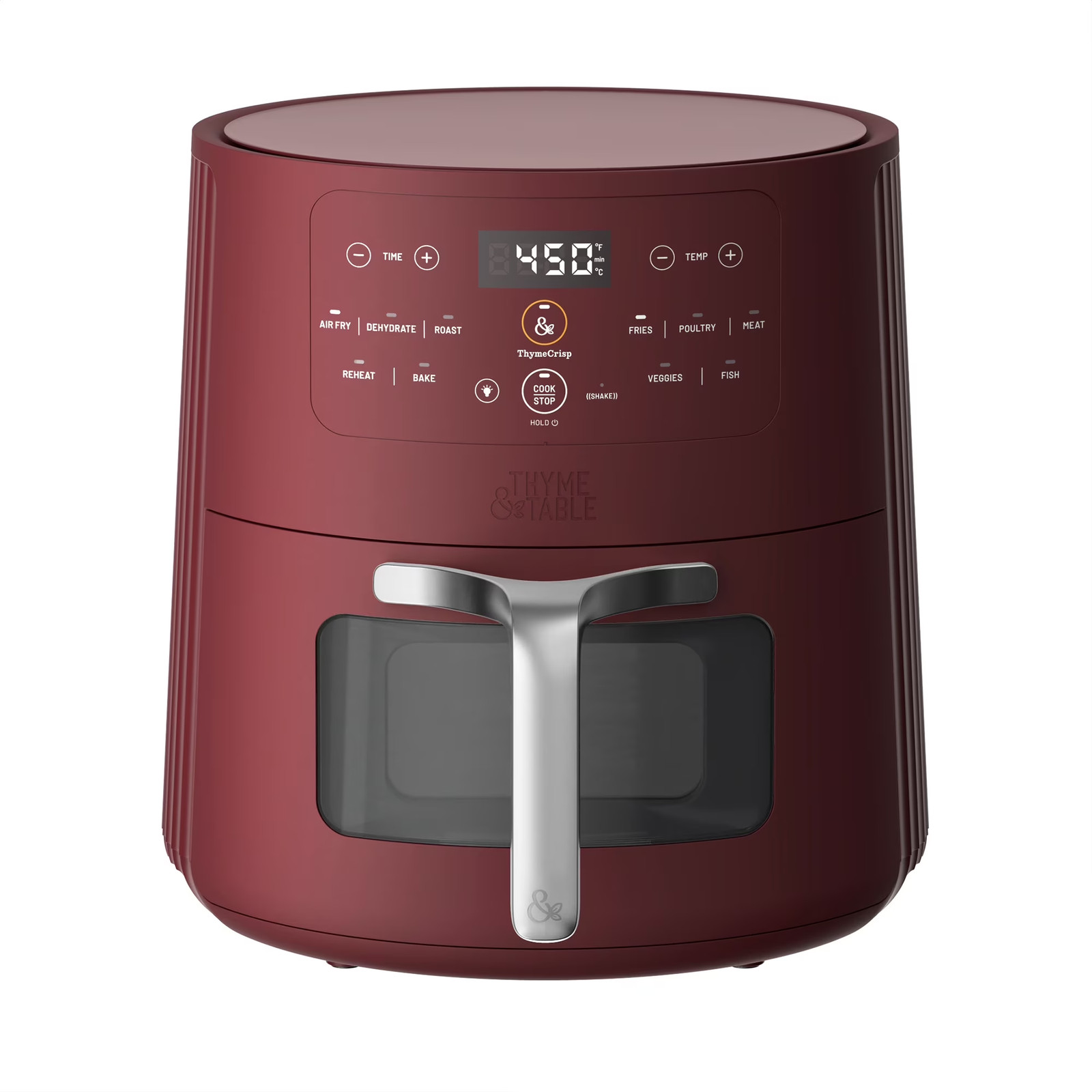 6QT Air Fryer with Thymecrisp™ Ceramic Nonstick Basket Cabernet Red