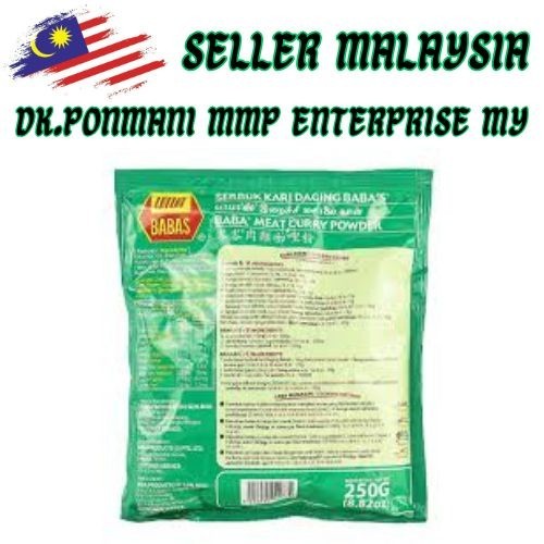 MALAYSIAN FOODS HERB BABA’S CHICKEN CURRY POWDER (0.8oz) 250 gram X 5 PACKS NEW