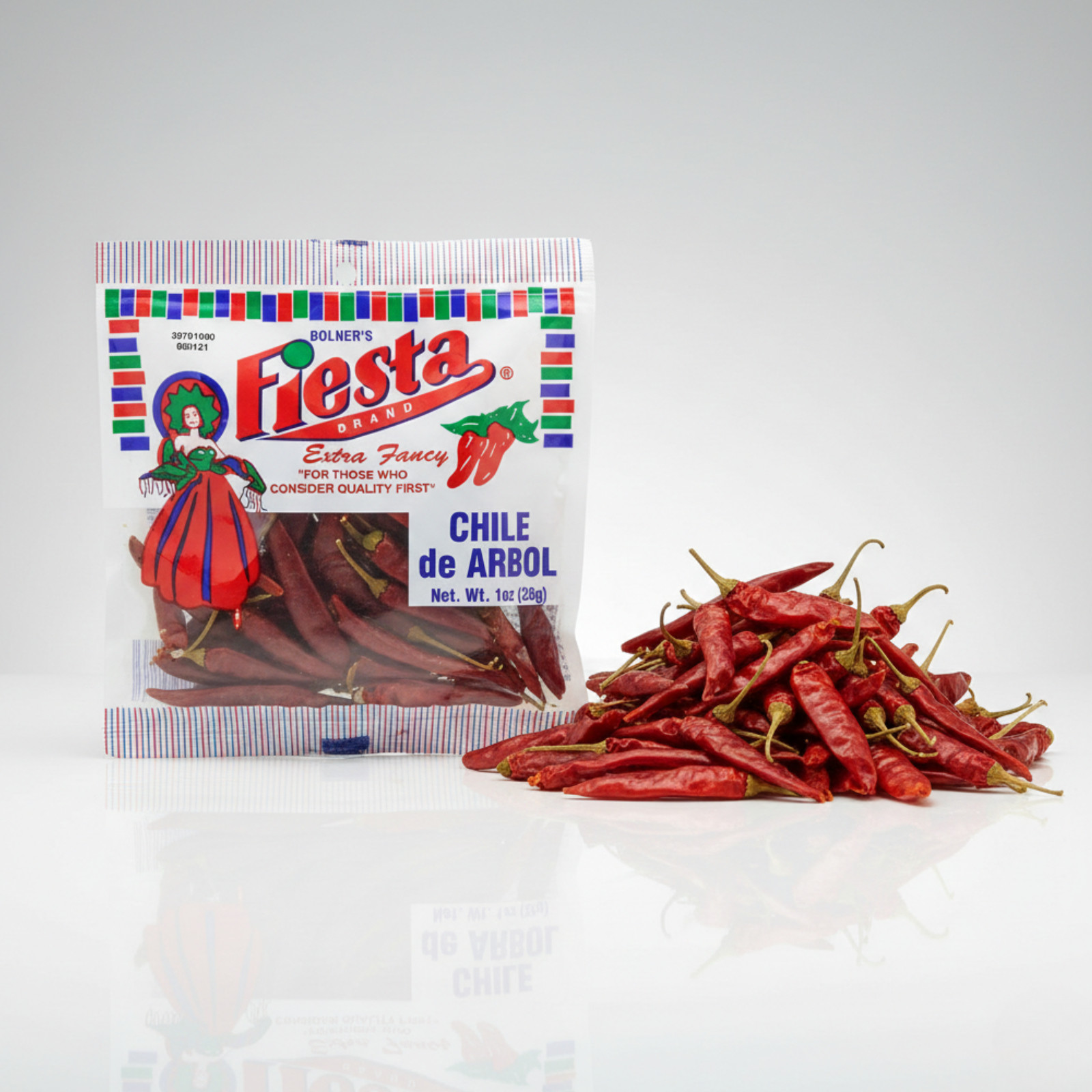 Bolner’s Fiesta Chili de Arbol 1 oz Sun-Dried Very Hot Texas Spice