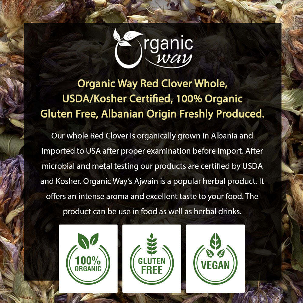 Organic Way Red Clover Blossoms Dried Whole – Herbal Tea | European Wild-Harvest