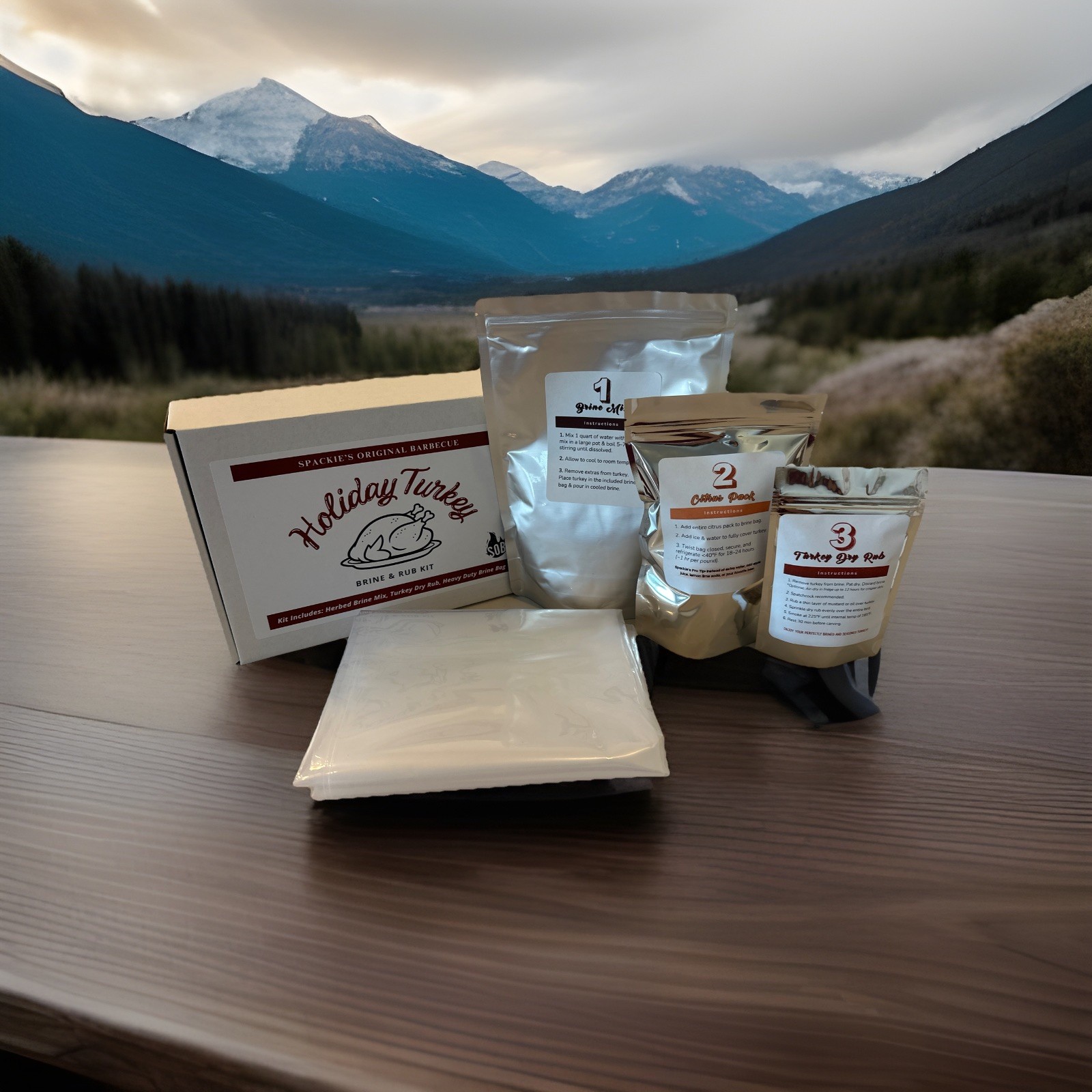 Spackie’s Holiday Turkey Brine Kit (includes Brine Mix, Dry Rub, Brine Bag)