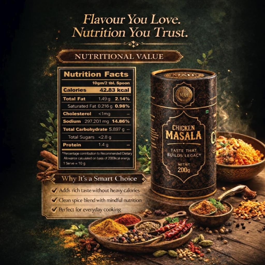 MAH Chicken Masala Powder | Premium Indian Spice Blend for Chicken Curry 200gm
