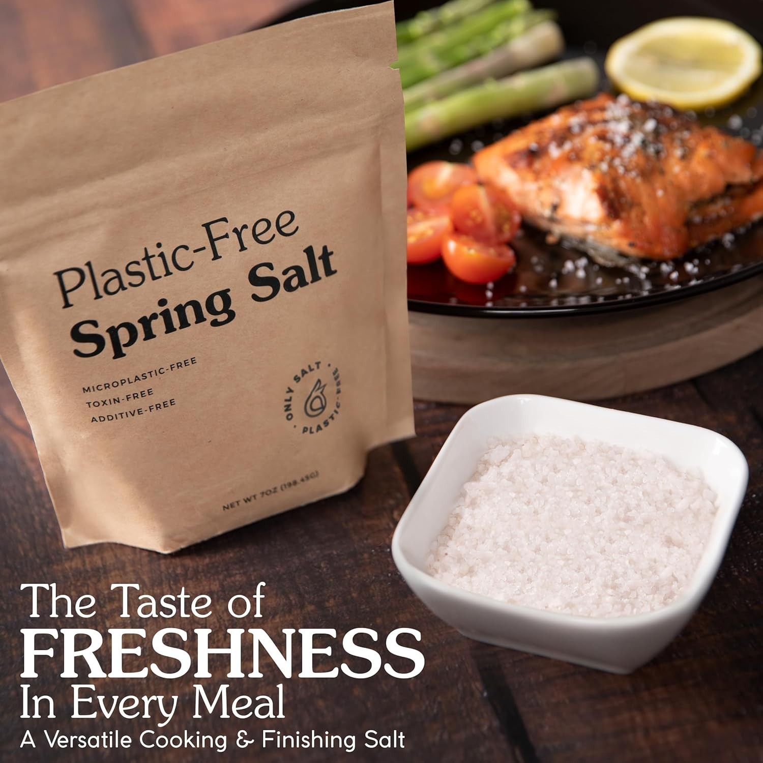 Ancient Spring Salt – Organic, Natural – Microplastic & Toxin Free – 7oz Pouch