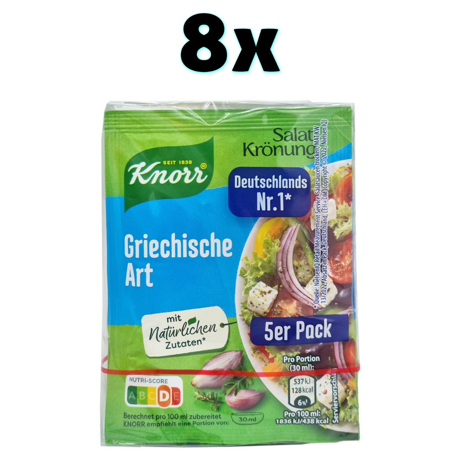 8x 5 pcs Knorr Salat Krönung Griechische Art 🍴 Greek style salad seasoning