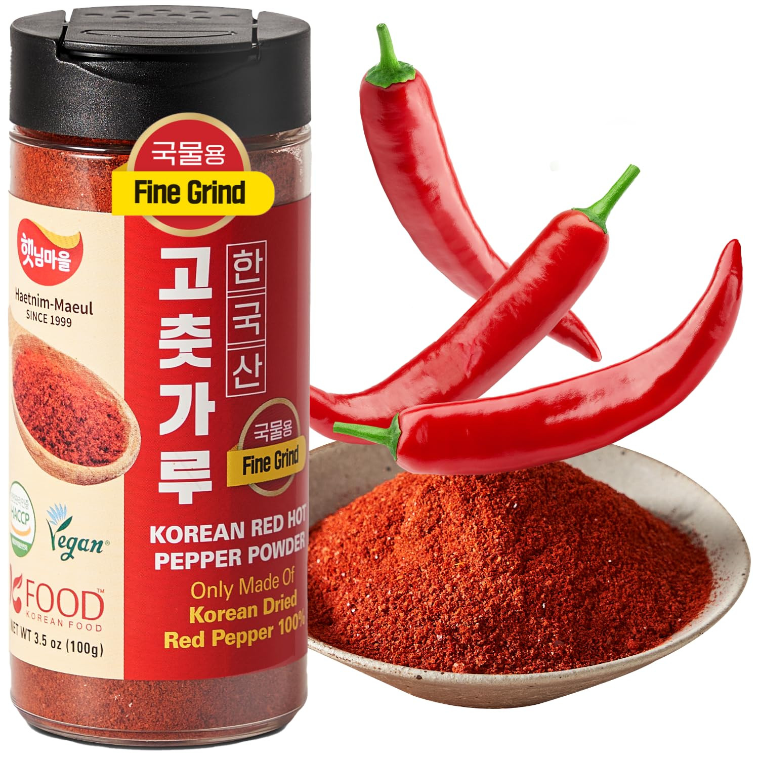 [Korean Food] Haetnim-Maeul 100% Korean Red Chili Powder 3.5oz(100g) | Small-Par