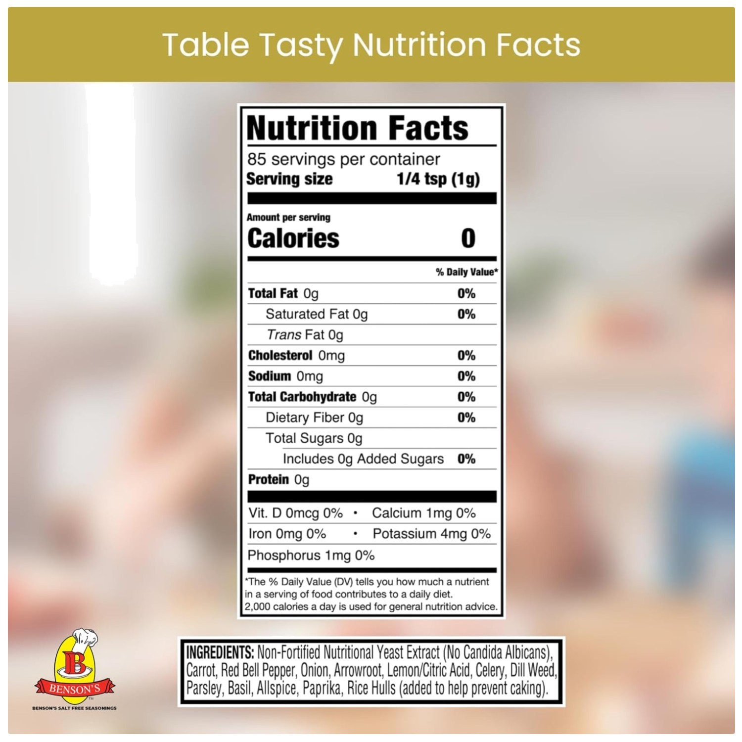 Benson’s Table Tasty – No Potassium Chloride Seasoning