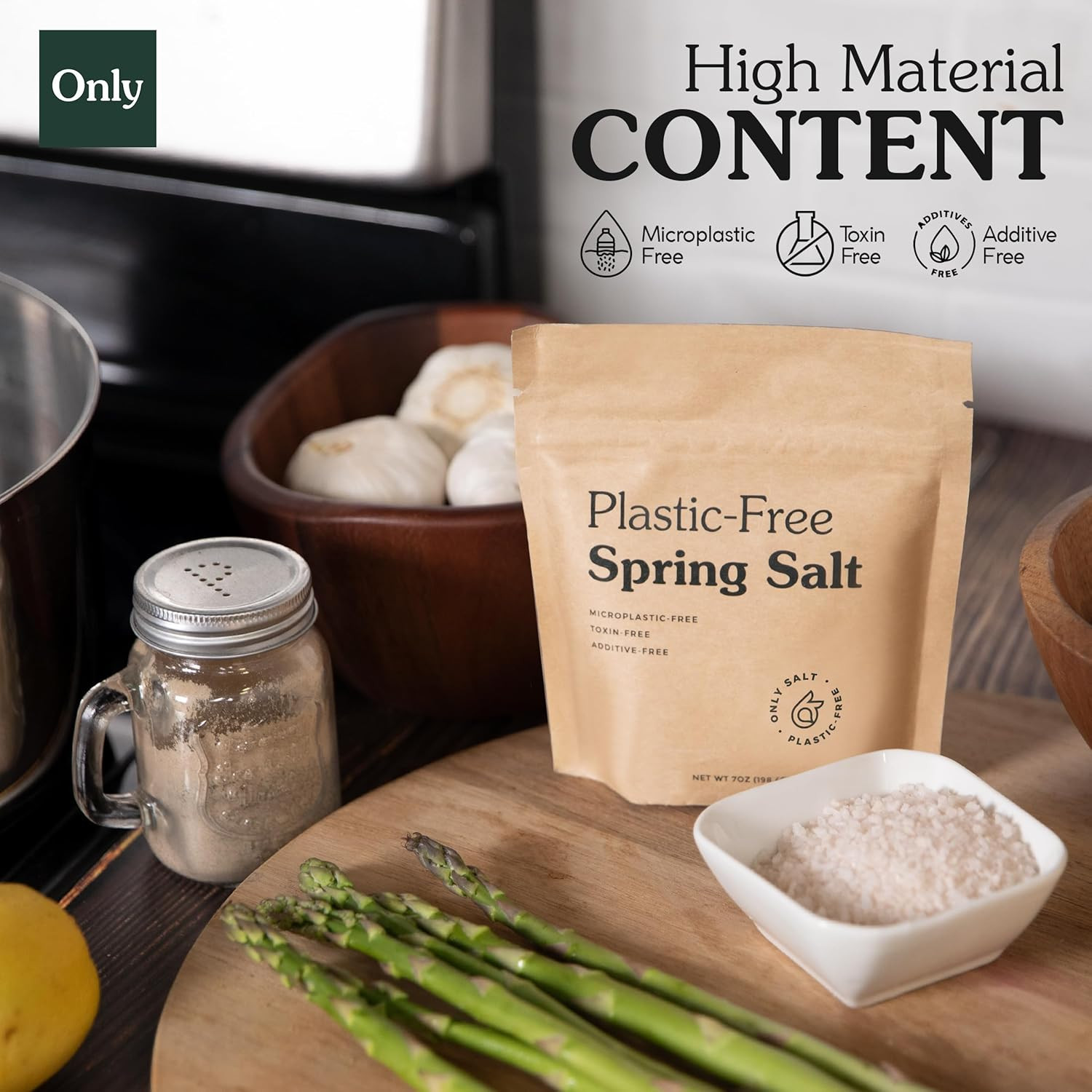 Ancient Spring Salt – Organic, Natural – Microplastic & Toxin Free – 7Oz Pouch