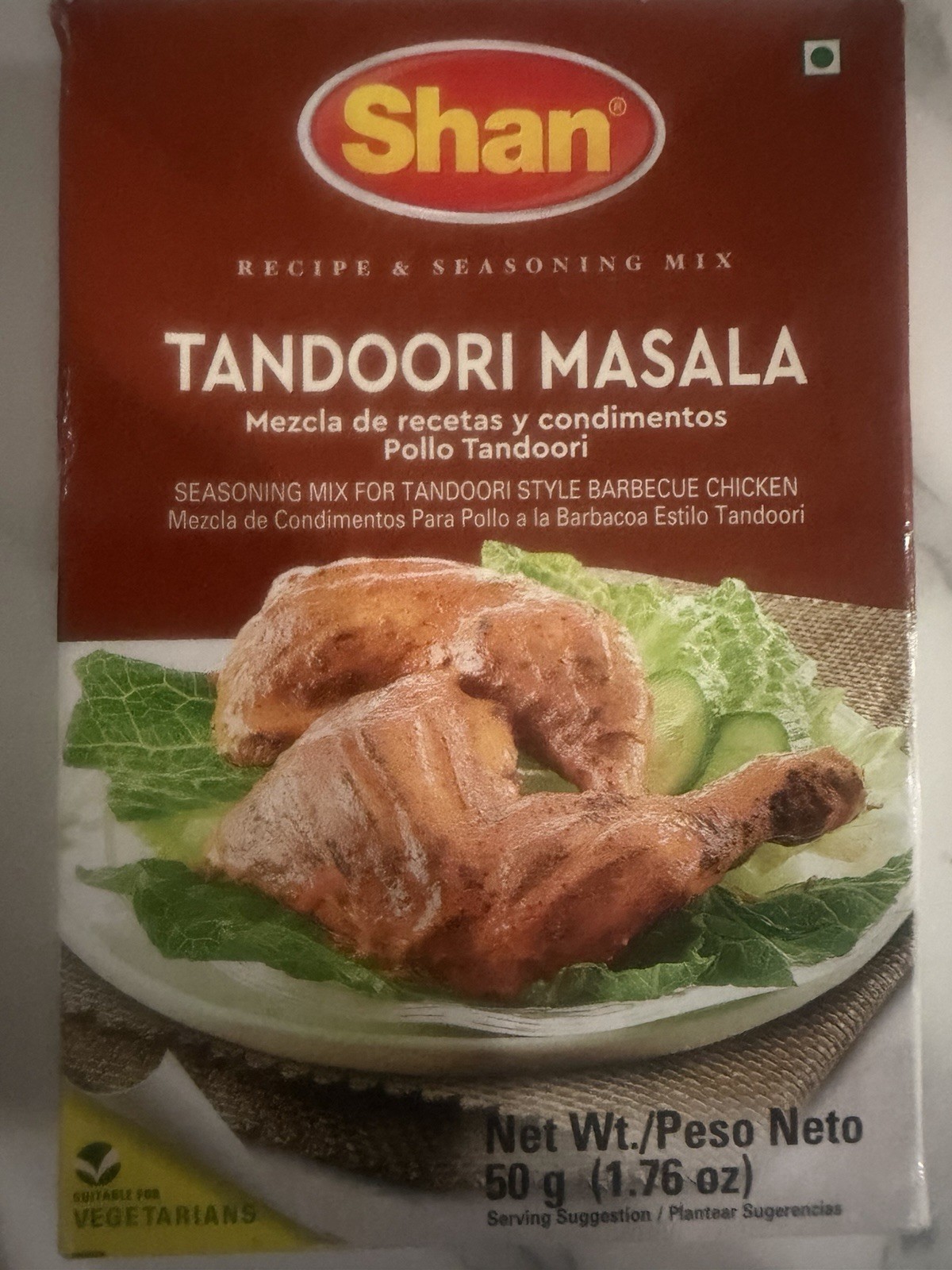 Shan Tandoori Masala Spice Mix 50g Powder Vegetarian Indian Seasoning