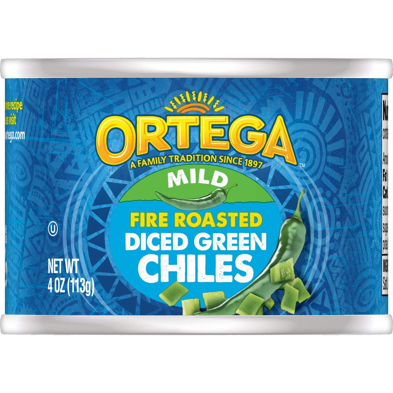 Ortega Fire Roasted Diced Green Chiles, Mild, 4 oz 4 Ounce (Pack of 1)