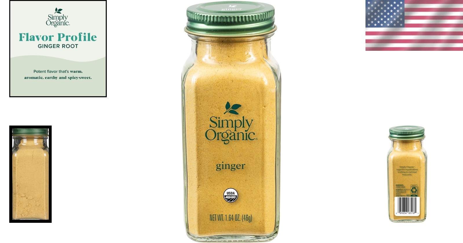 1.64 Oz Organic Ground Ginger – Enhance Sweet & Savory Dishes with Flavor