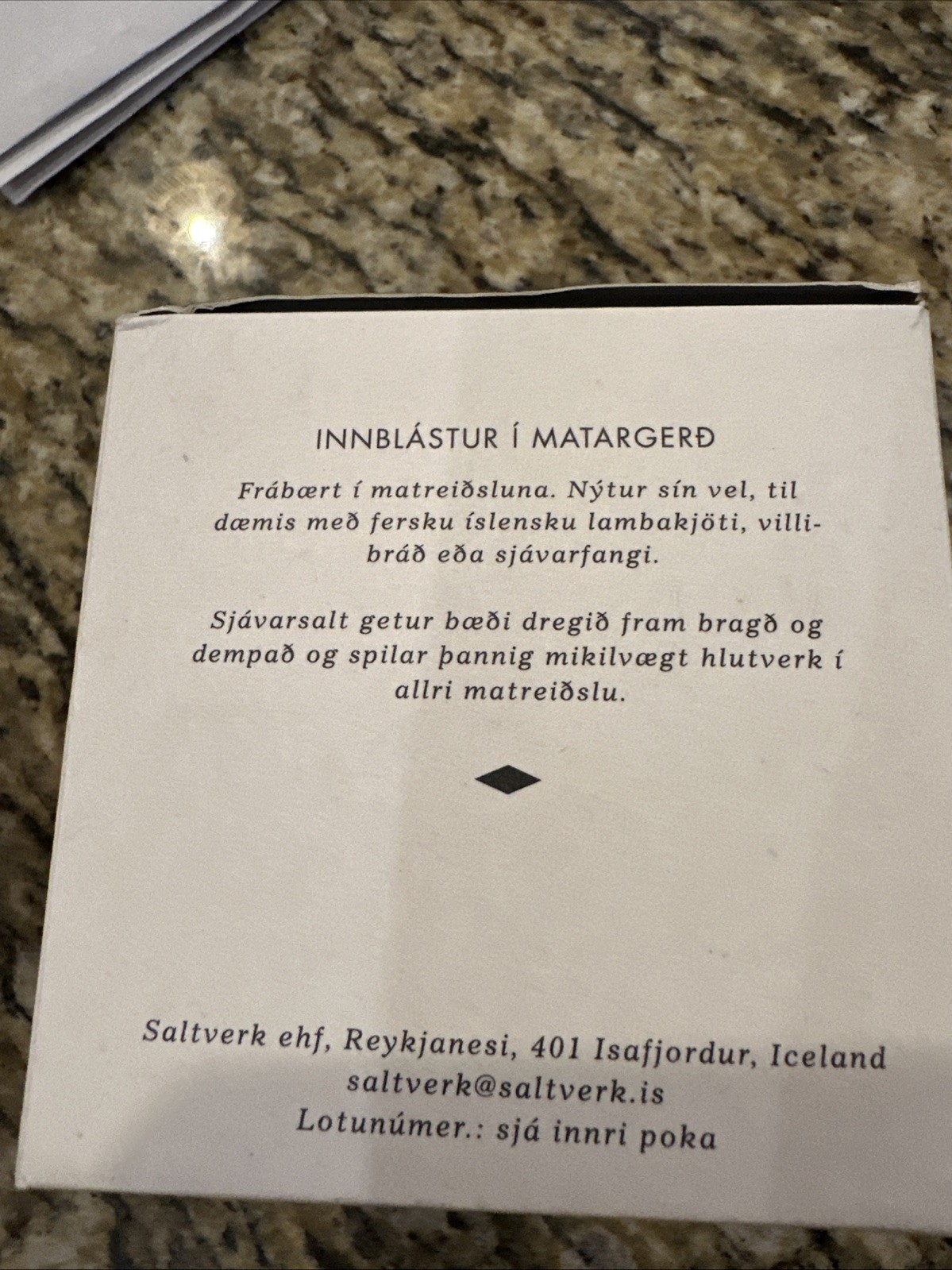 Saltverk Lava Sea Salt Gourmet, Icelandic 8.8 Hand Harvested Iceland Free Ship