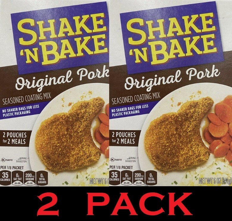 SHAKE N BAKE ORIGINAL PORK Seasoned Coating Mix 5 oz Box – 2 PACK
