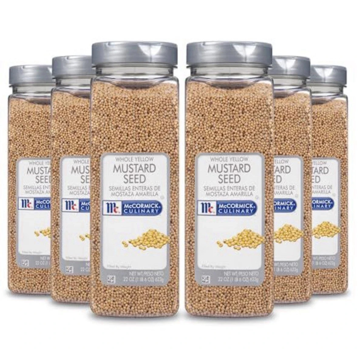 McCormick Culinary Whole Yellow Mustard Seed 22 oz 6 Pack New Exp 06/2027