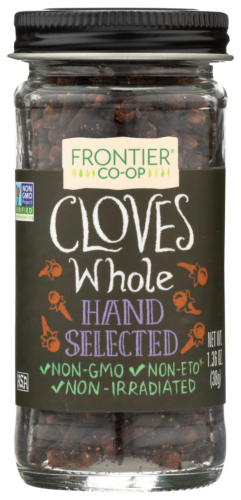 Frontier -Op Co-Op Cloves Whole Hand Selected 1.36 Ounce Jar Seeds Oz 1 Pack