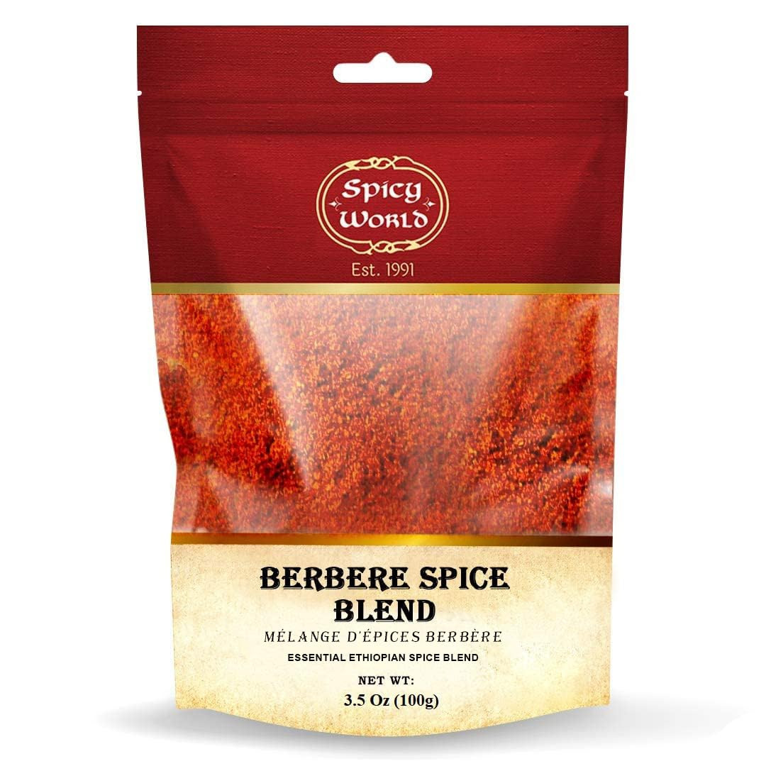 Spicy World Berbere Spice Blend 3.5Oz | Authentic Ethiopian Seasoning Hand-Blend