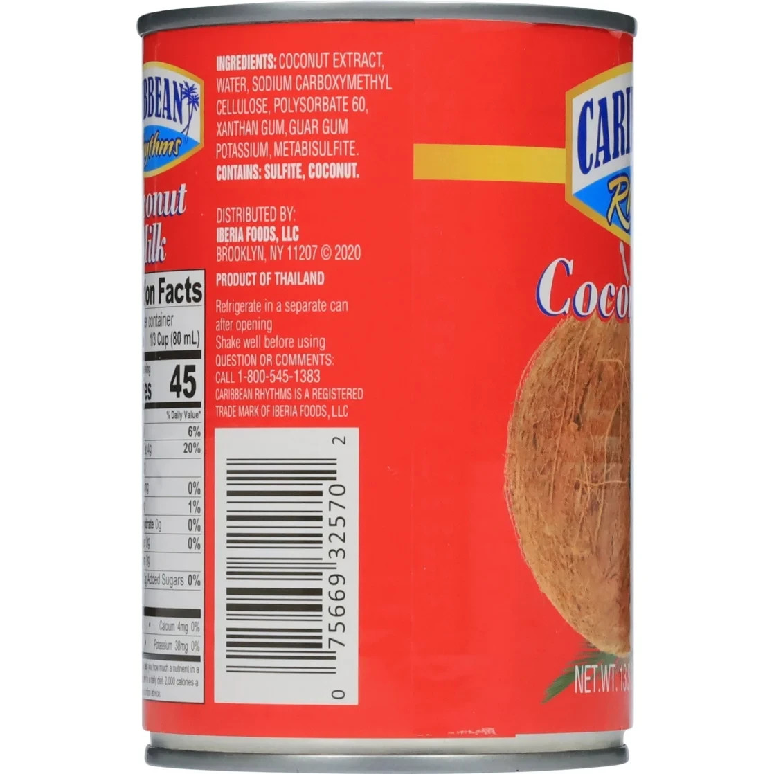 4 Pack Caribbean Rhythms Coconut Milk 13.5 oz Cans Creamy Coconut Cooking Milk