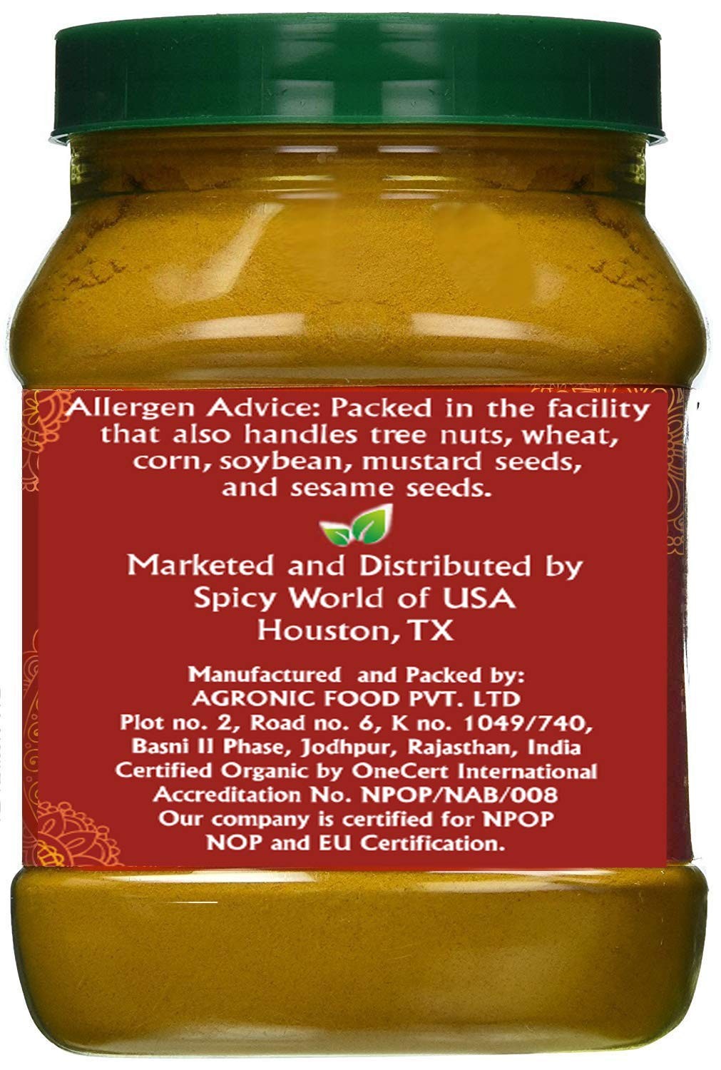 Organic Turmeric Powder 1 Pound Jar by Jiva Organics 100% Raw with Curcumin …