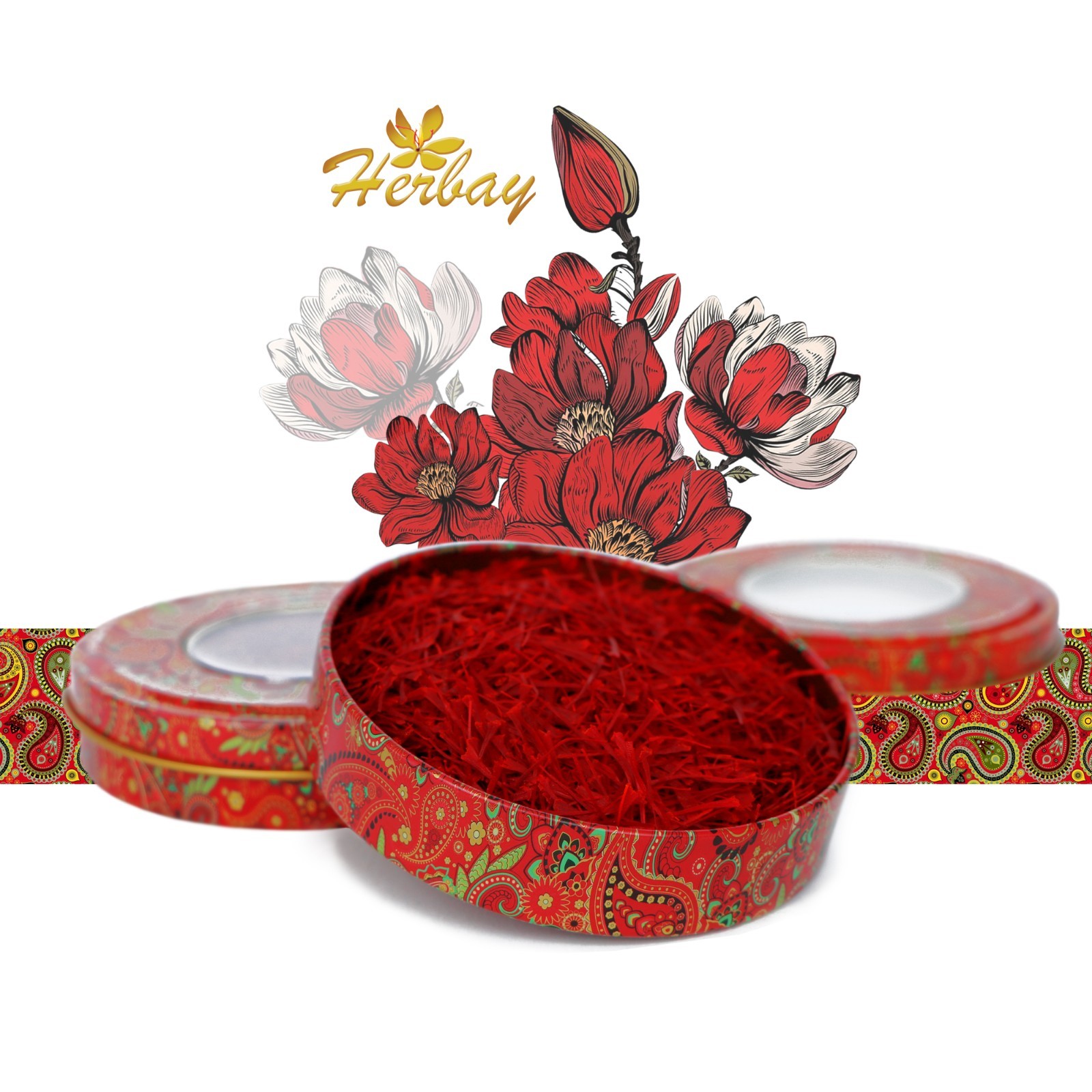 Herbay Saffron, Finest Pure Premium Super-Negin Saffron Spice 5 grams Fire-Fly