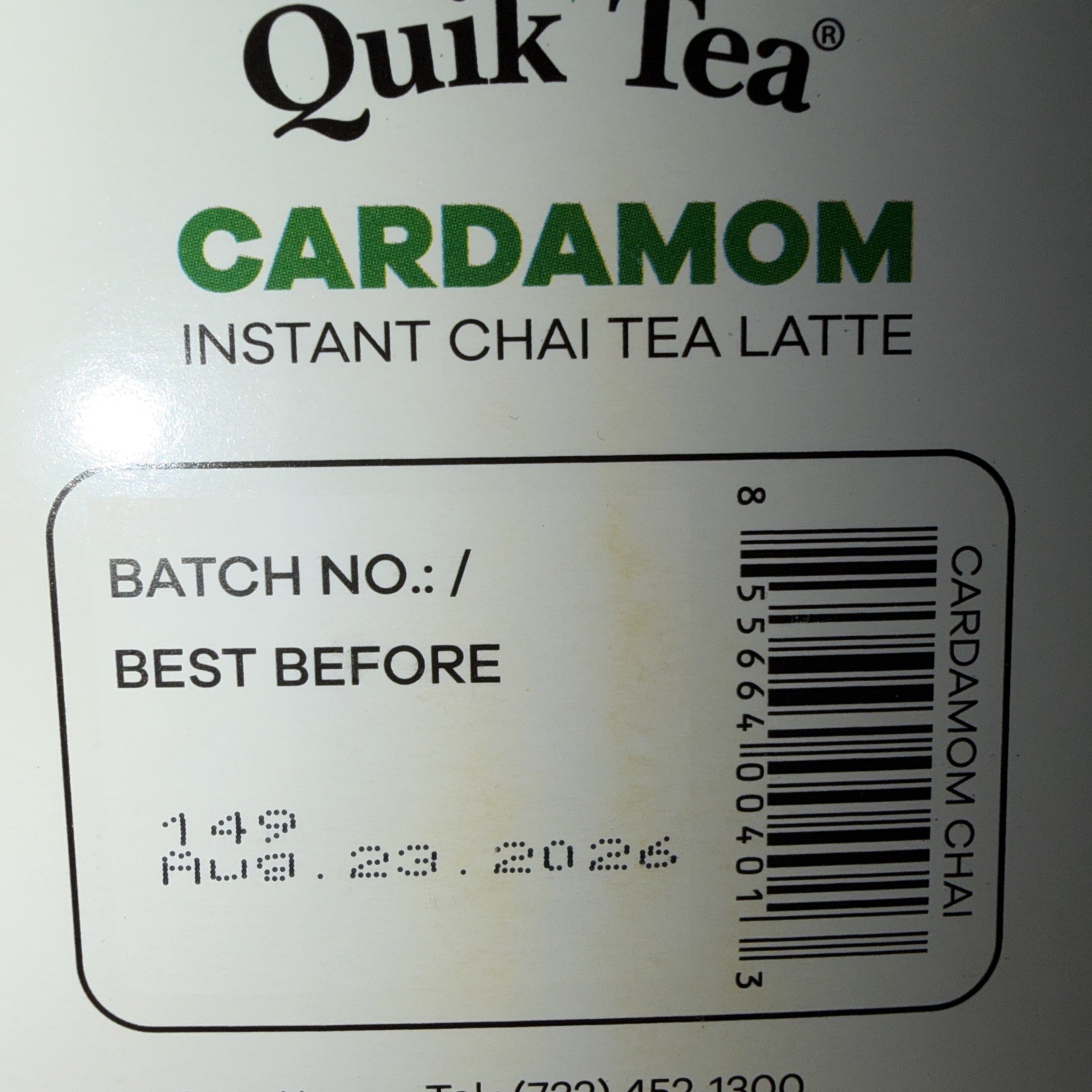 Quik Tea CARDAMOM CHAI TEA LATTE -2 Boxes- 20 Servings All Natural Preservative
