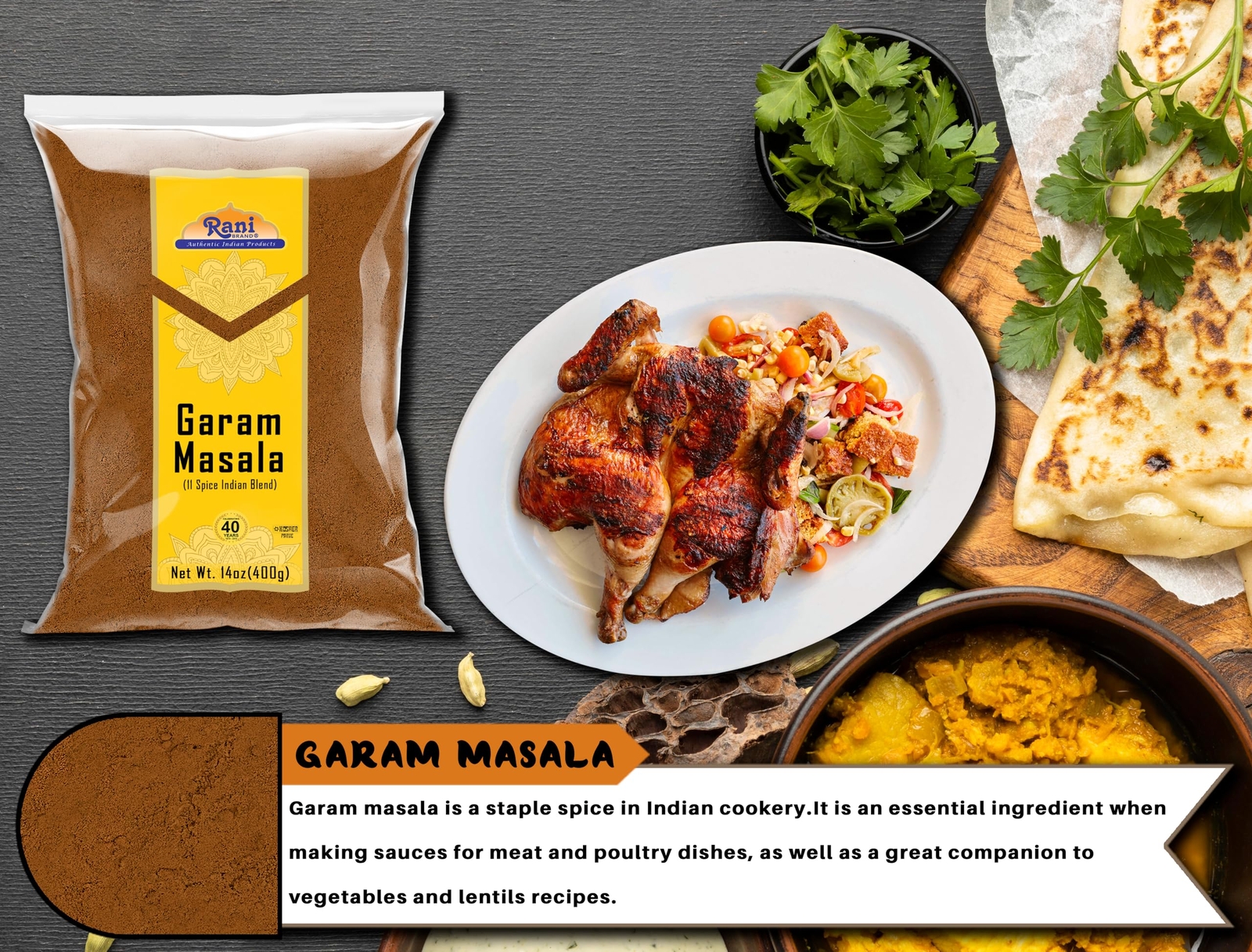 Rani Garam Masala Indian 11-Spice Blend 14oz (400g)