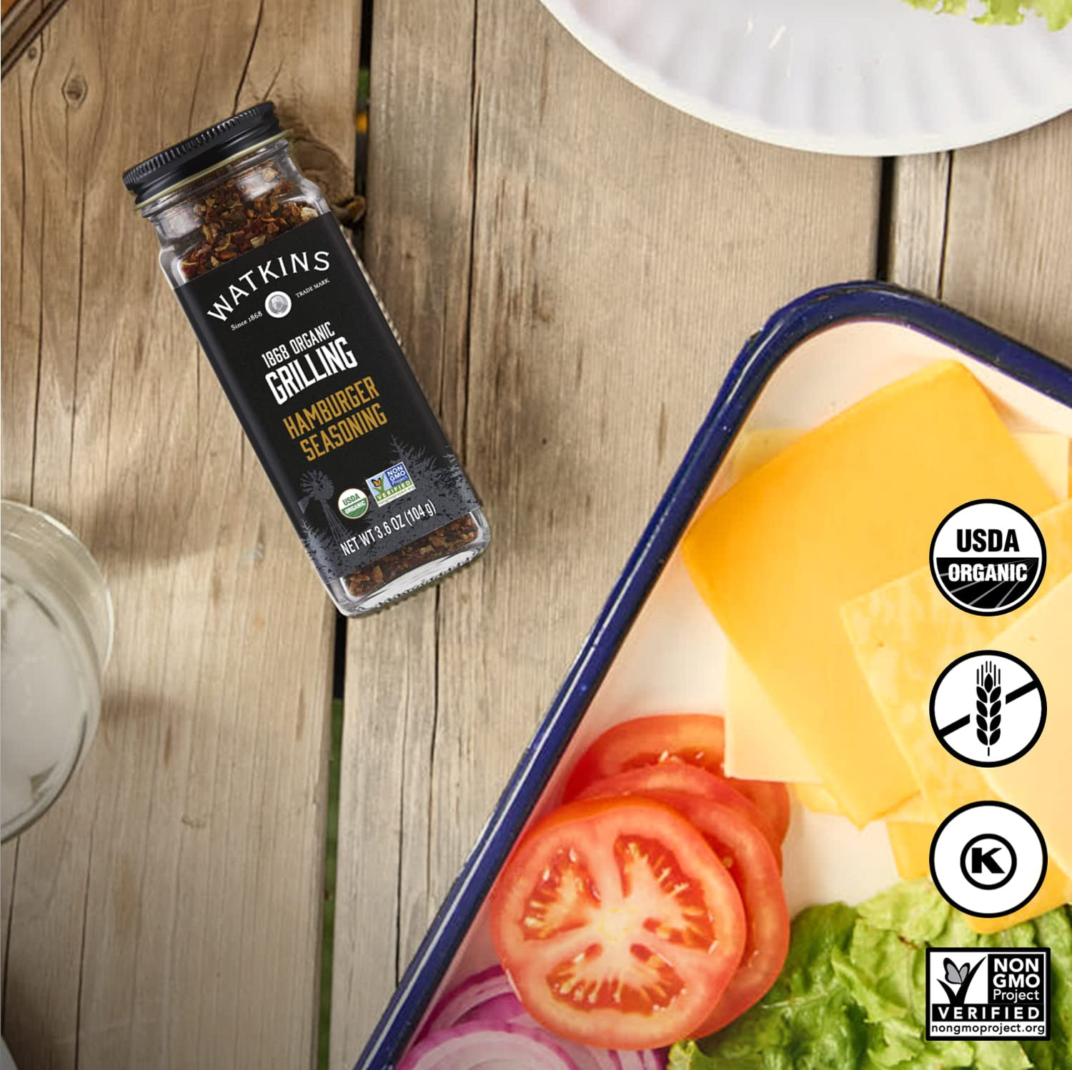 1868 Organic Grilling Hamburger Seasoning, 3.6 Oz (Pack of 3)