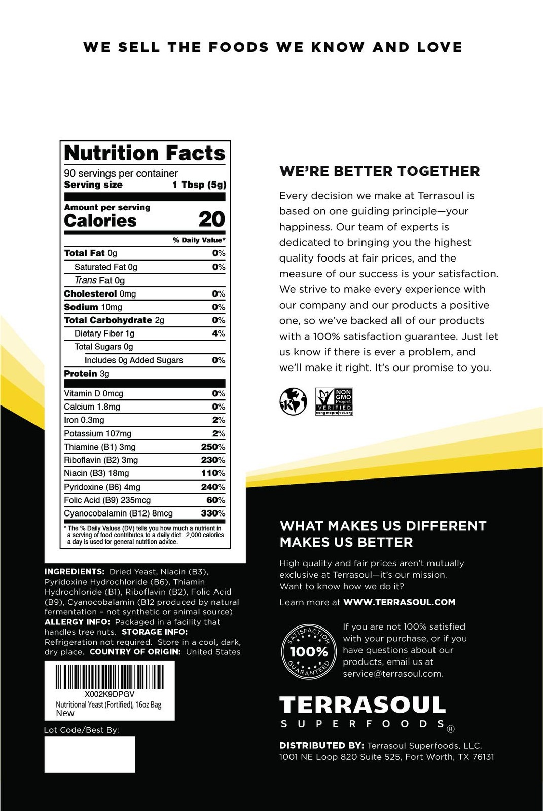 Premium Nutritional Yeast Flakes, 16oz – Fortified | Gluten Free | Non-GMO | …